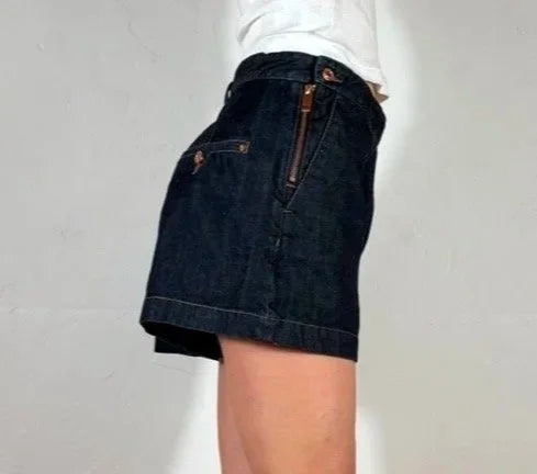 Diesel High Waisted Button Shorts, L