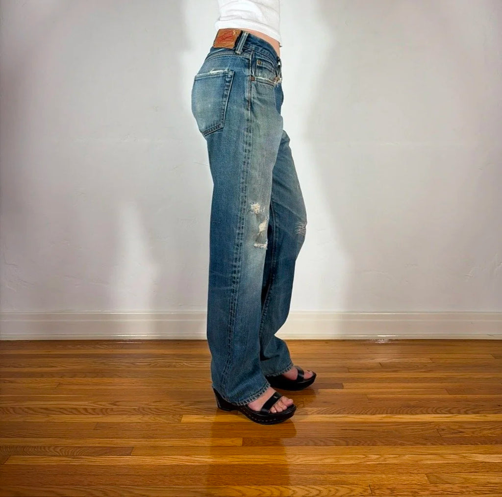 Denime Ripped and Repaired Jeans, S/M