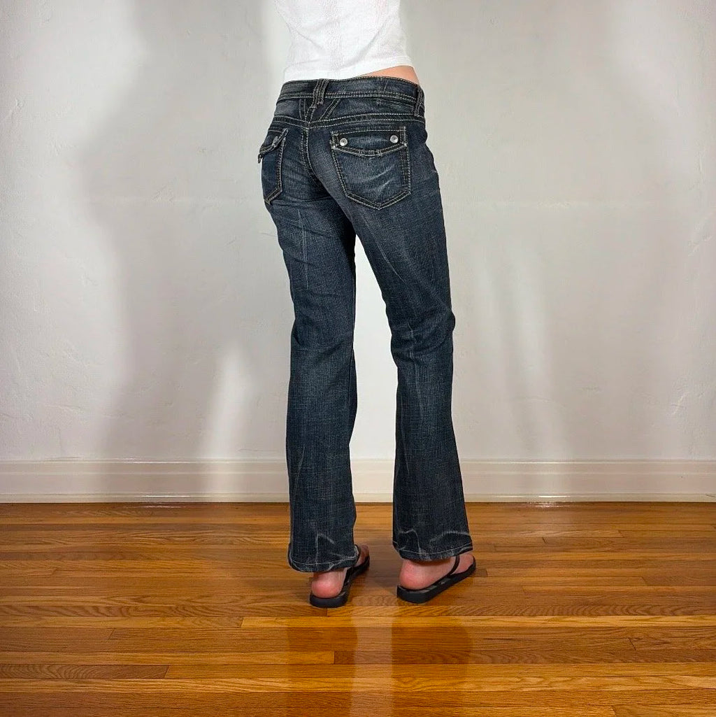 Marithe + Francois Girbaud Straight Streaky Gray Jeans, S