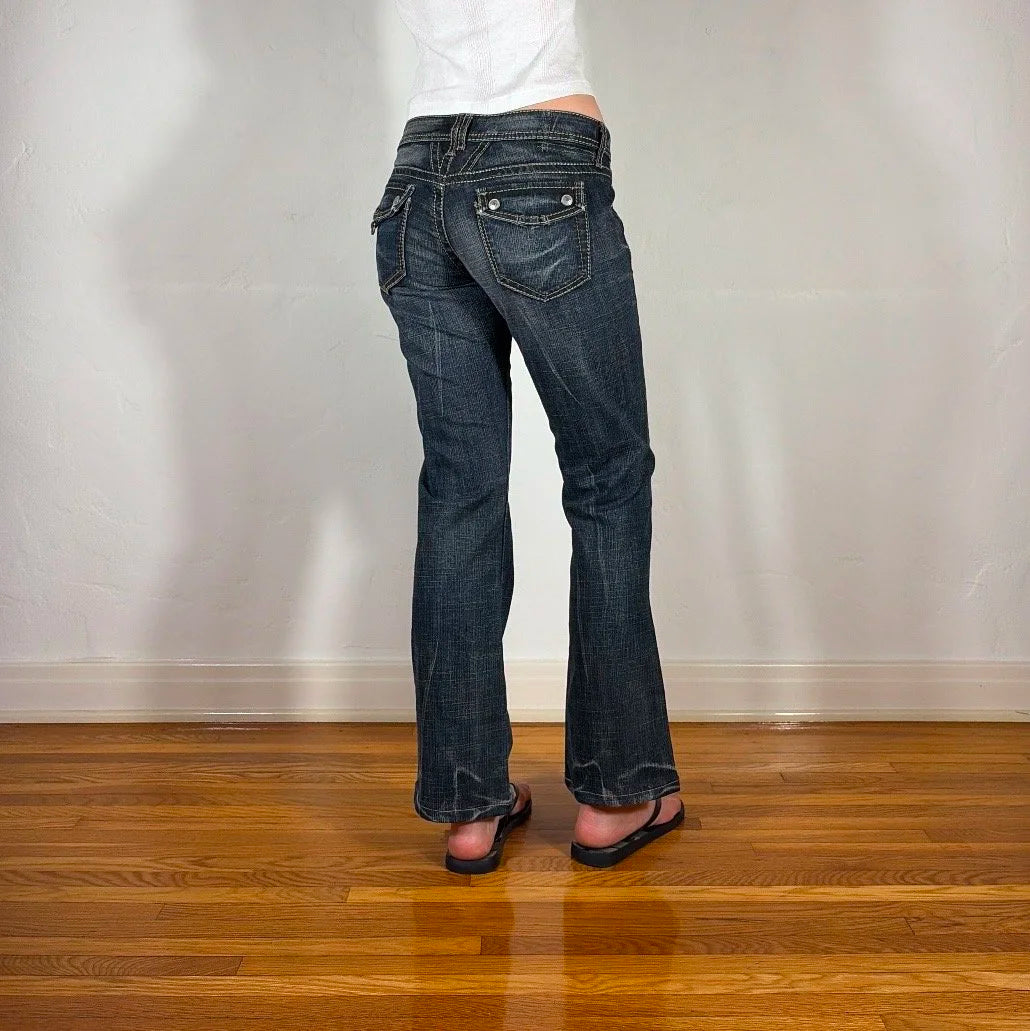 Marithe + Francois Girbaud Straight Streaky Gray Jeans, S