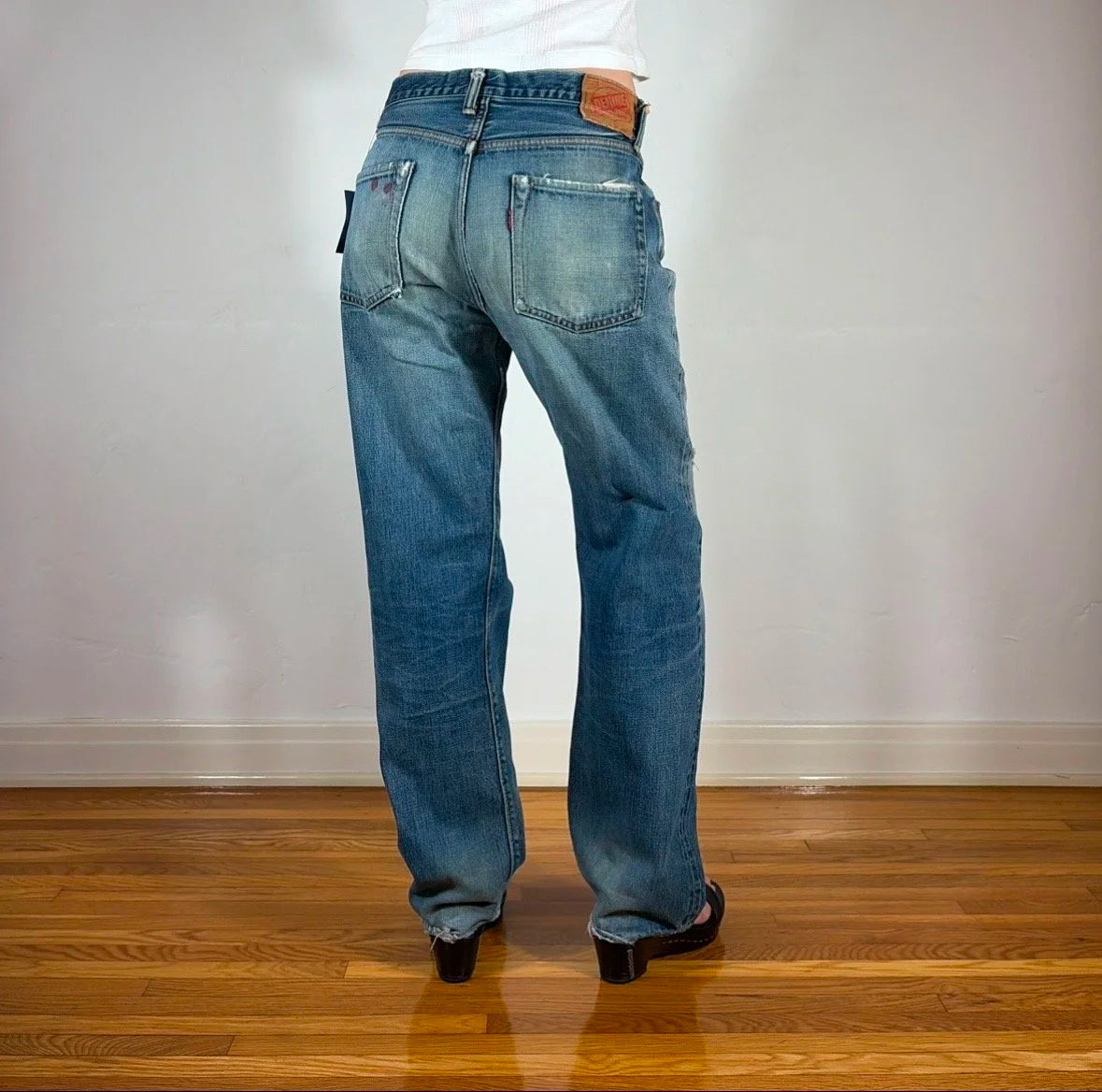 Denime Ripped and Repaired Jeans, S/M