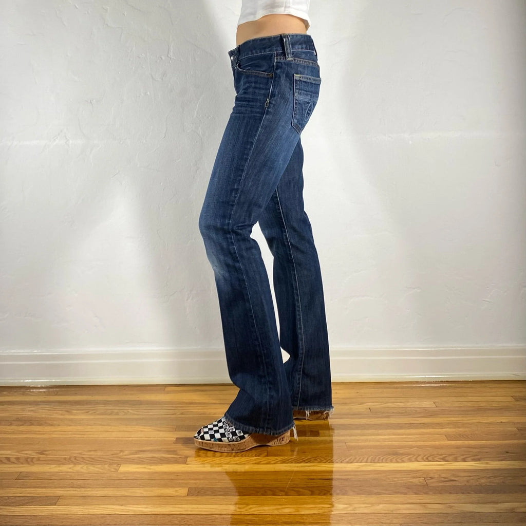 Low Rise Blue Jeans, S