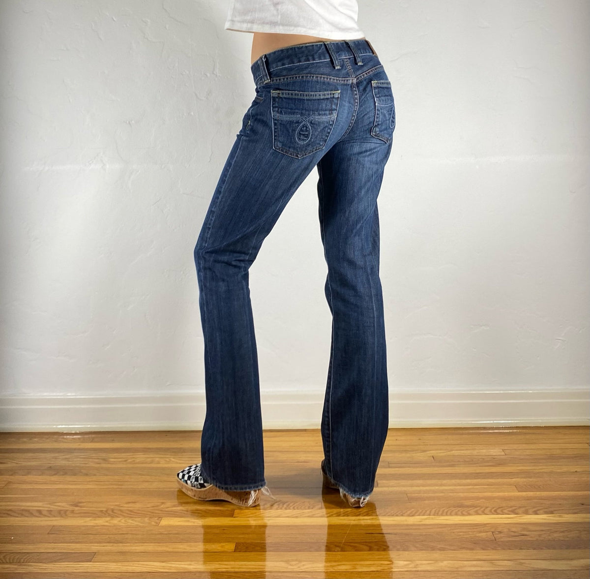 Low Rise Blue Jeans, S