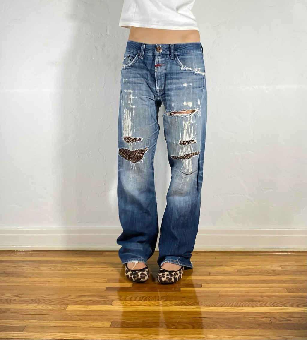 Marithe + Francois Girbaud Cheetah Jeans, L