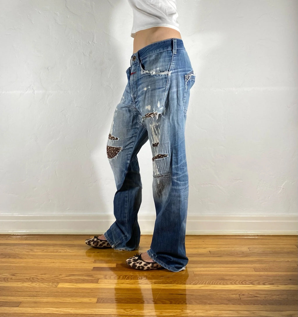 Marithe + Francois Girbaud Cheetah Jeans, L