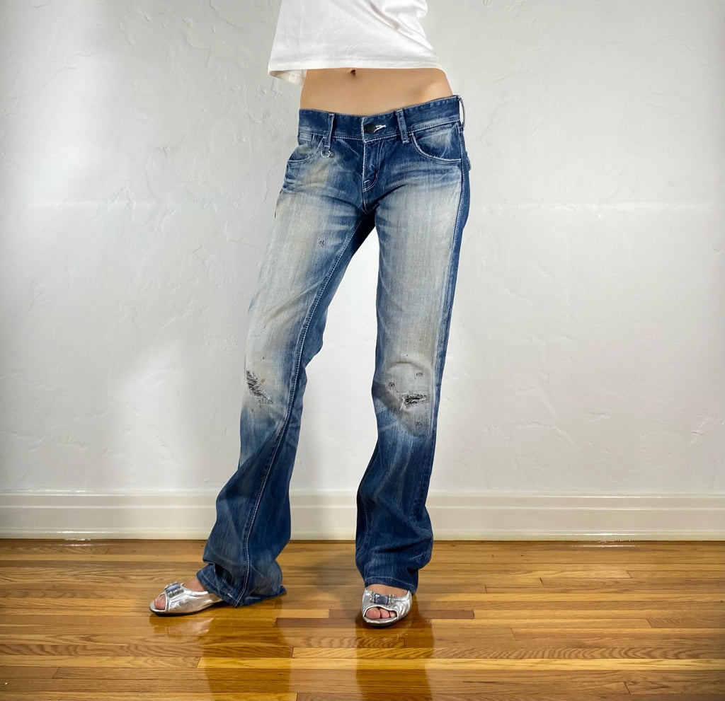 Vanquish White & Blue Gold Label Jeans, XS/S
