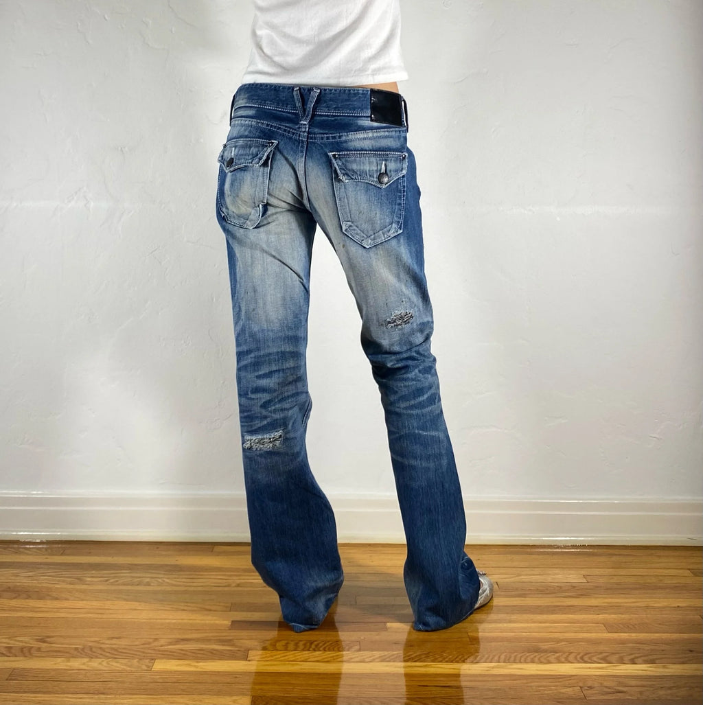 Vanquish White & Blue Gold Label Jeans, XS/S