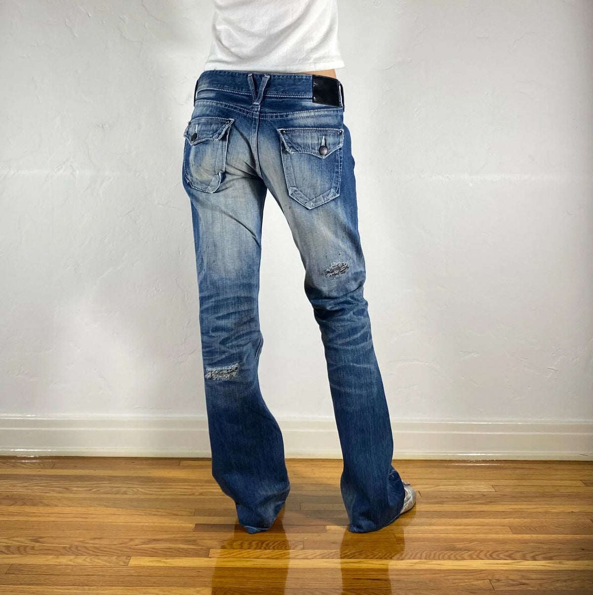 Vanquish White & Blue Gold Label Jeans, XS/S