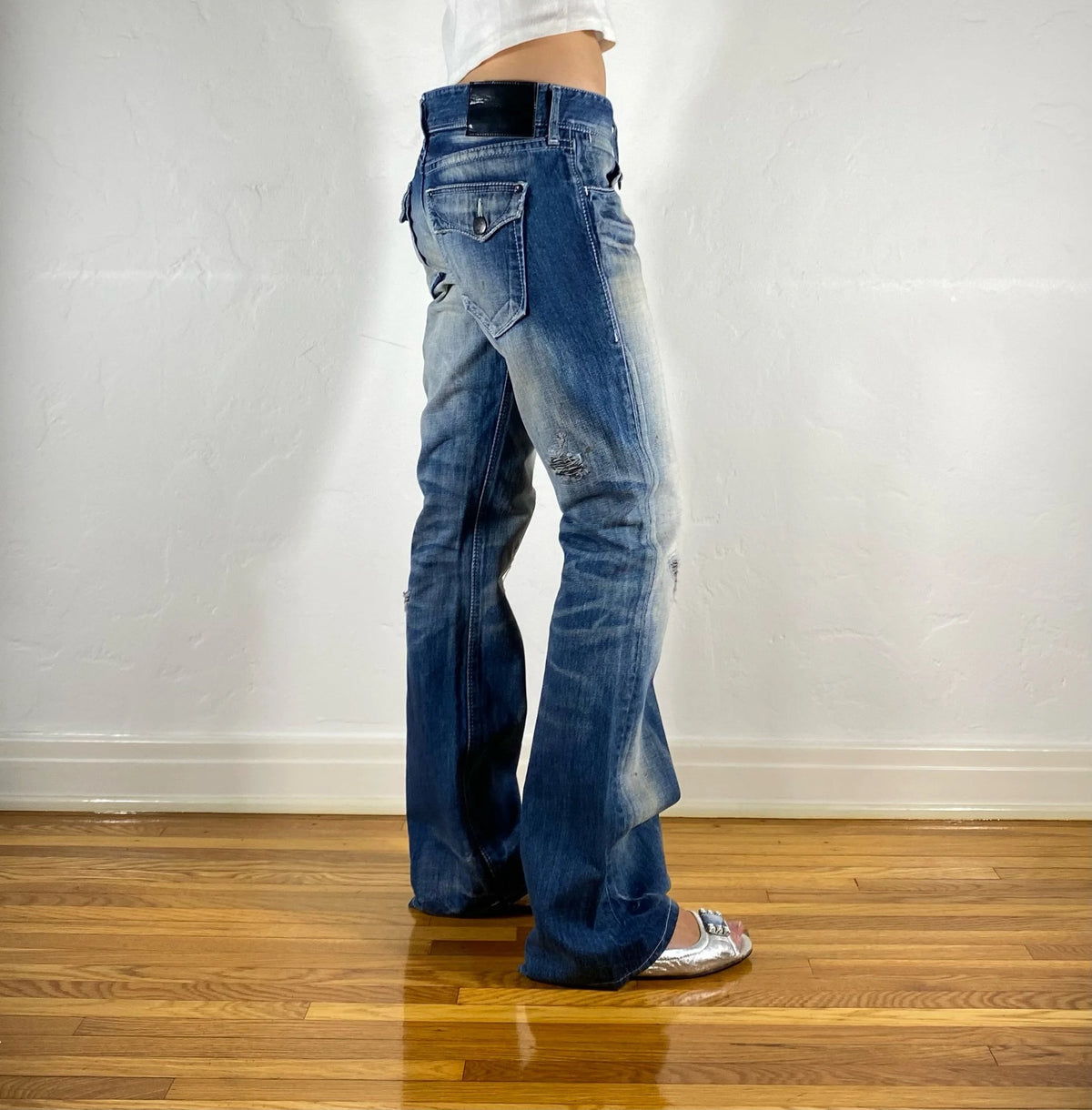 Vanquish White & Blue Gold Label Jeans, XS/S
