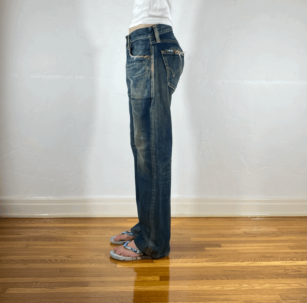 Edwin Unique Blue Baggy Jeans, S/M