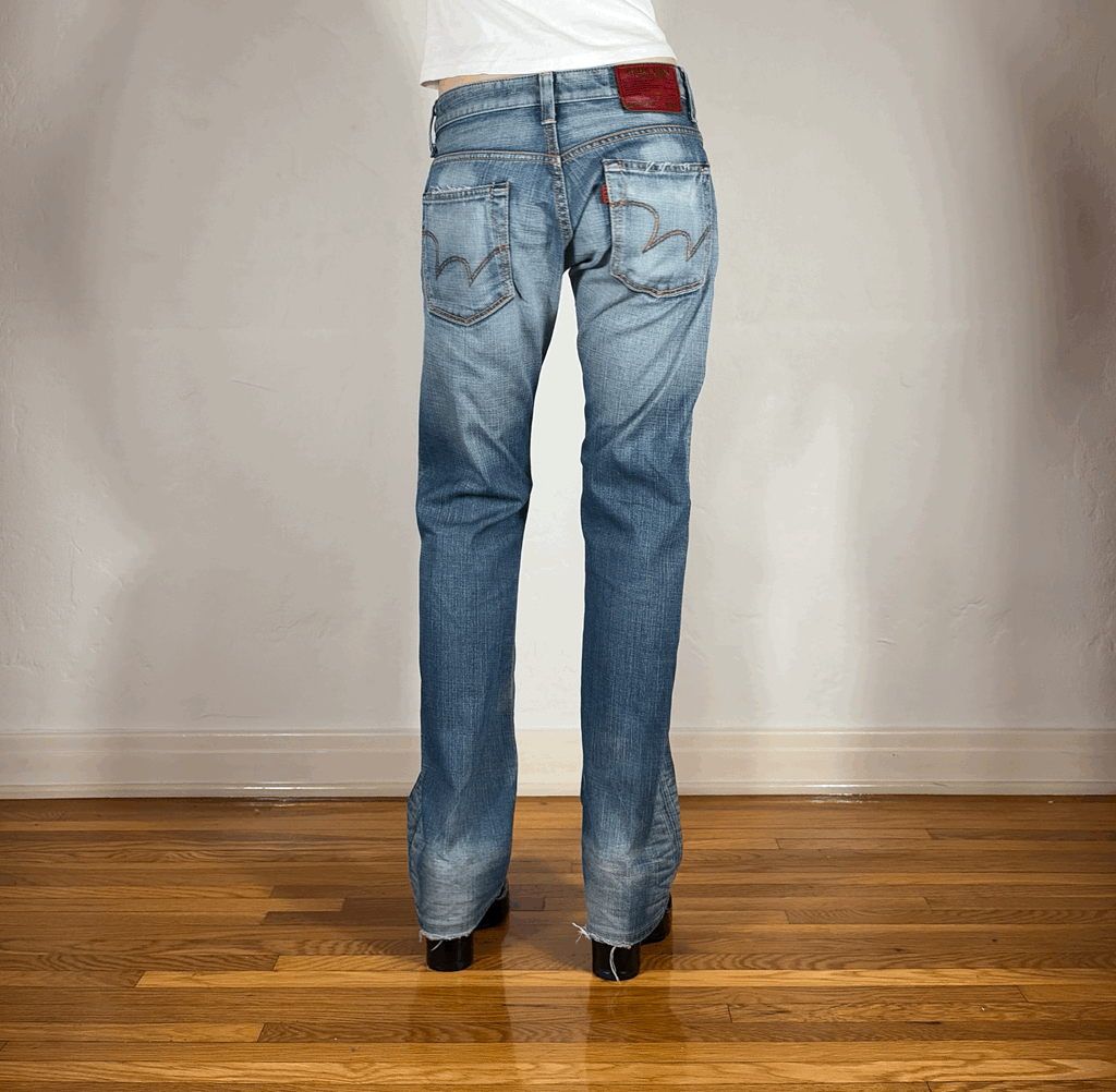 Edwin Unique Blue Distressed Jeans, S/M
