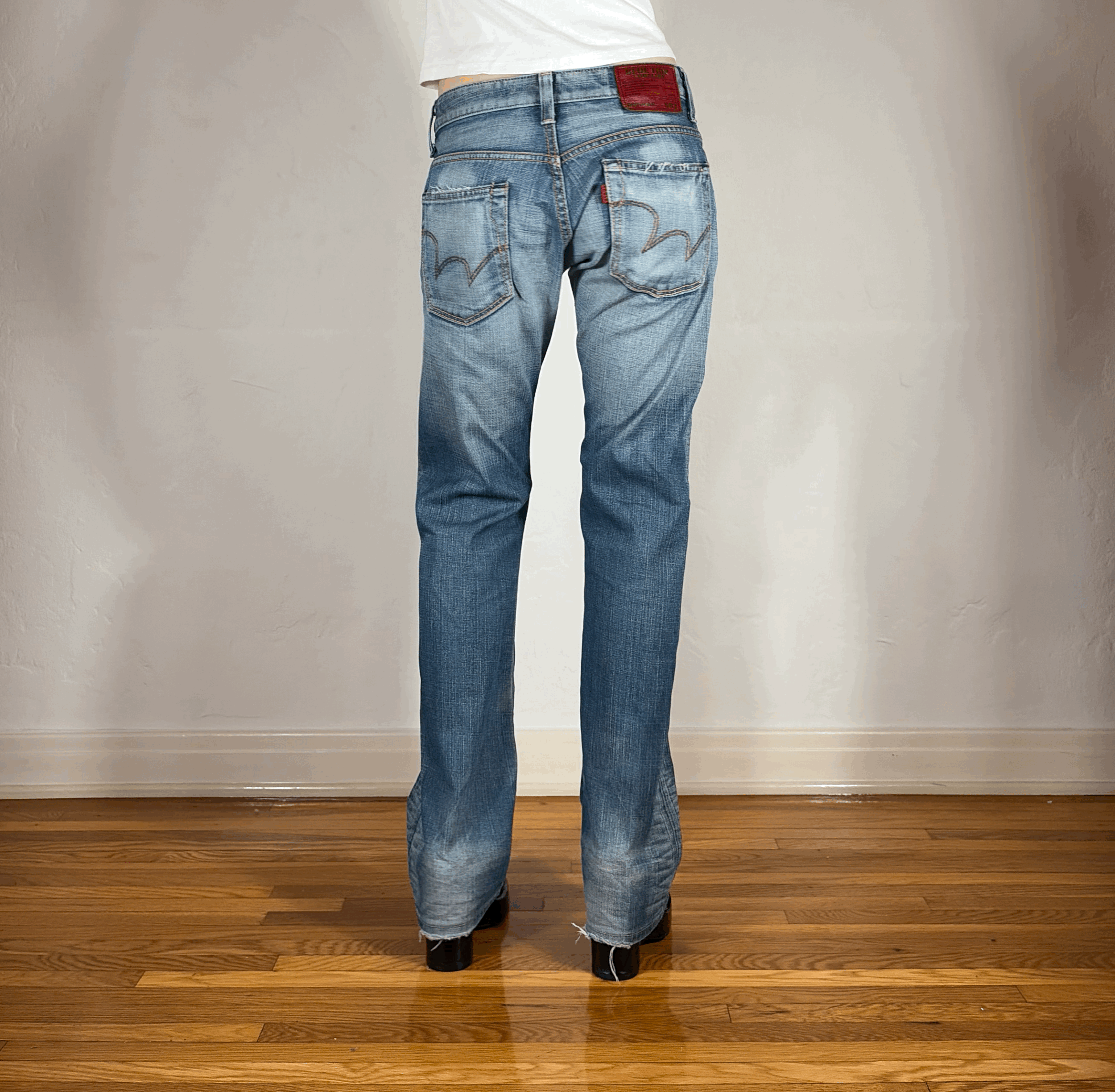 Edwin Unique Blue Distressed Jeans, S/M