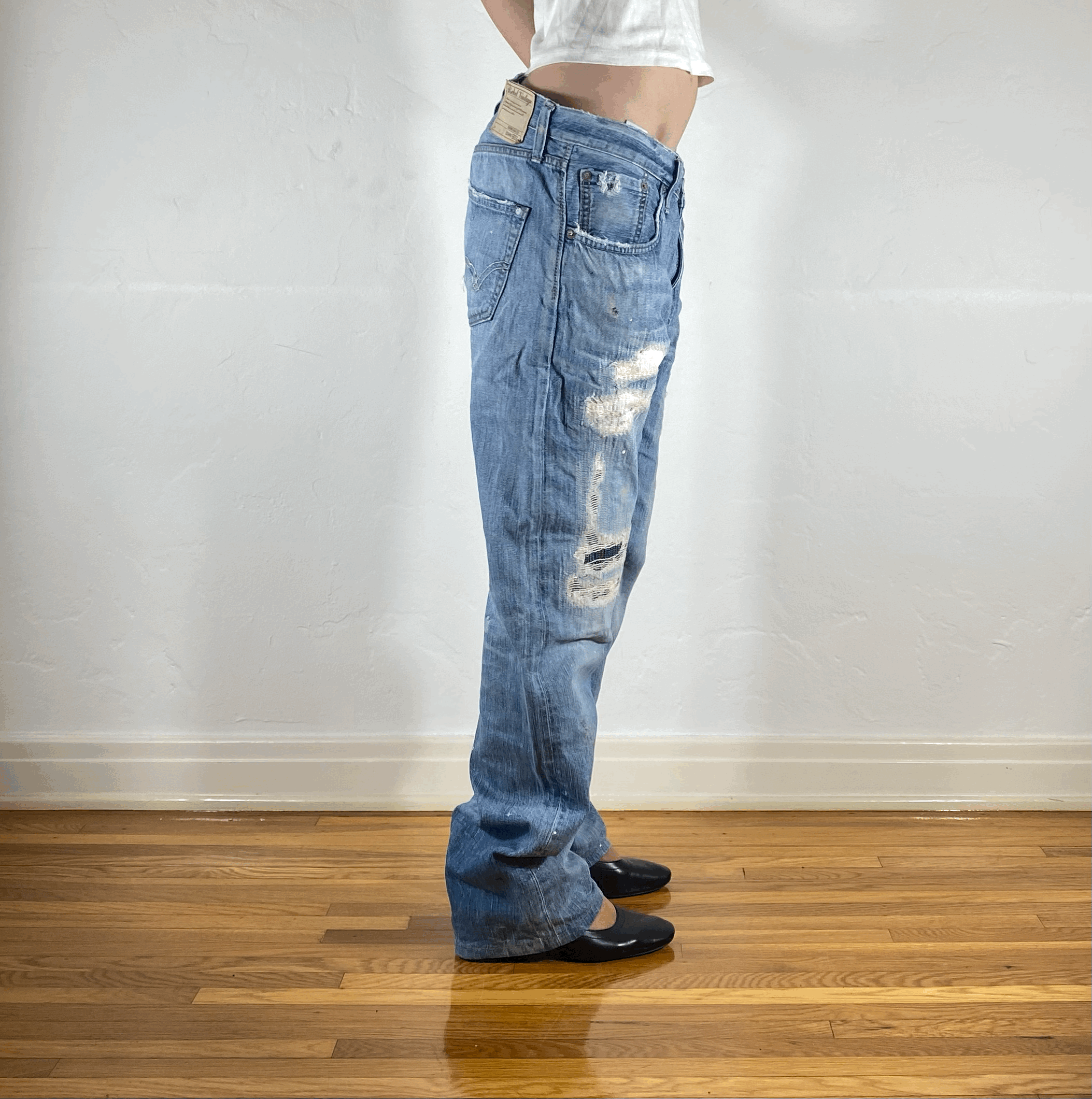 Edwin Repaired Distressed Jeans, L
