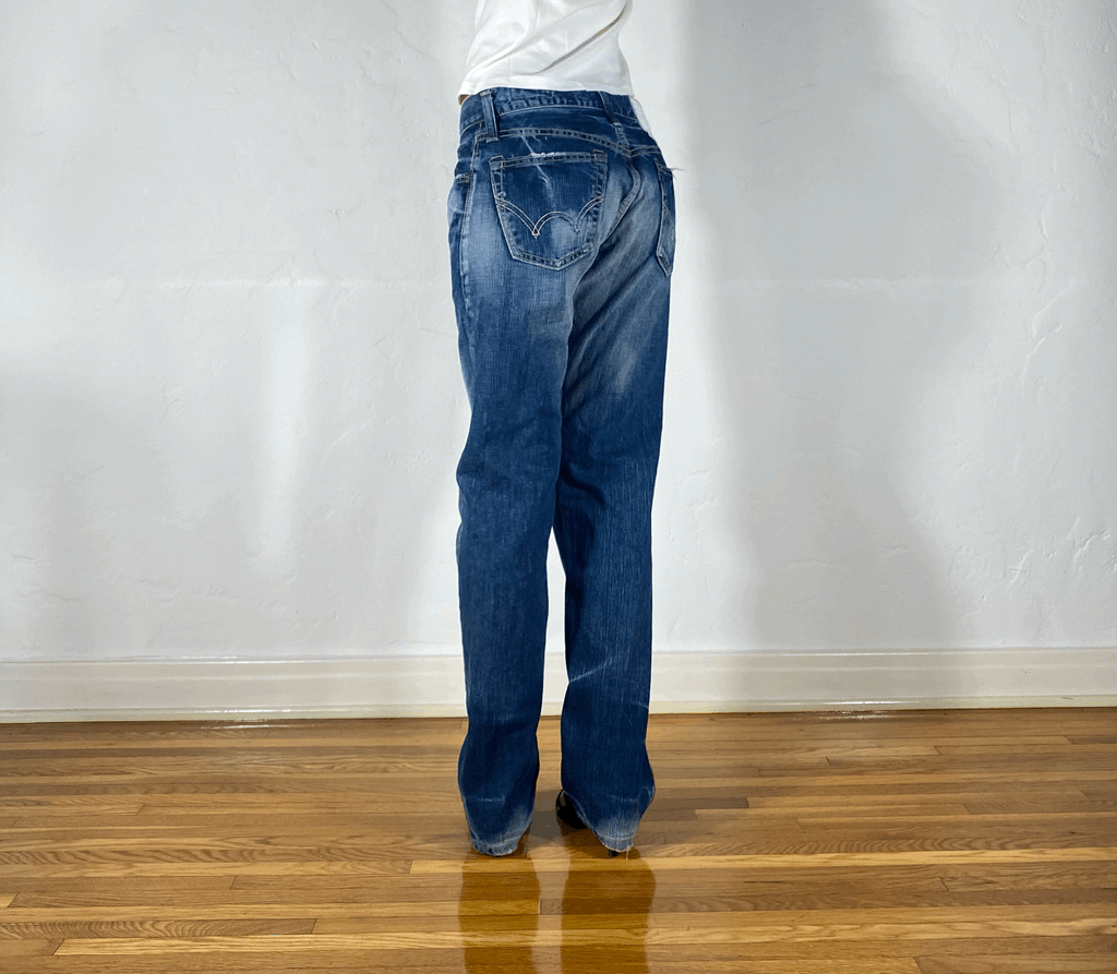 Unique Blue Streaky Jeans, S