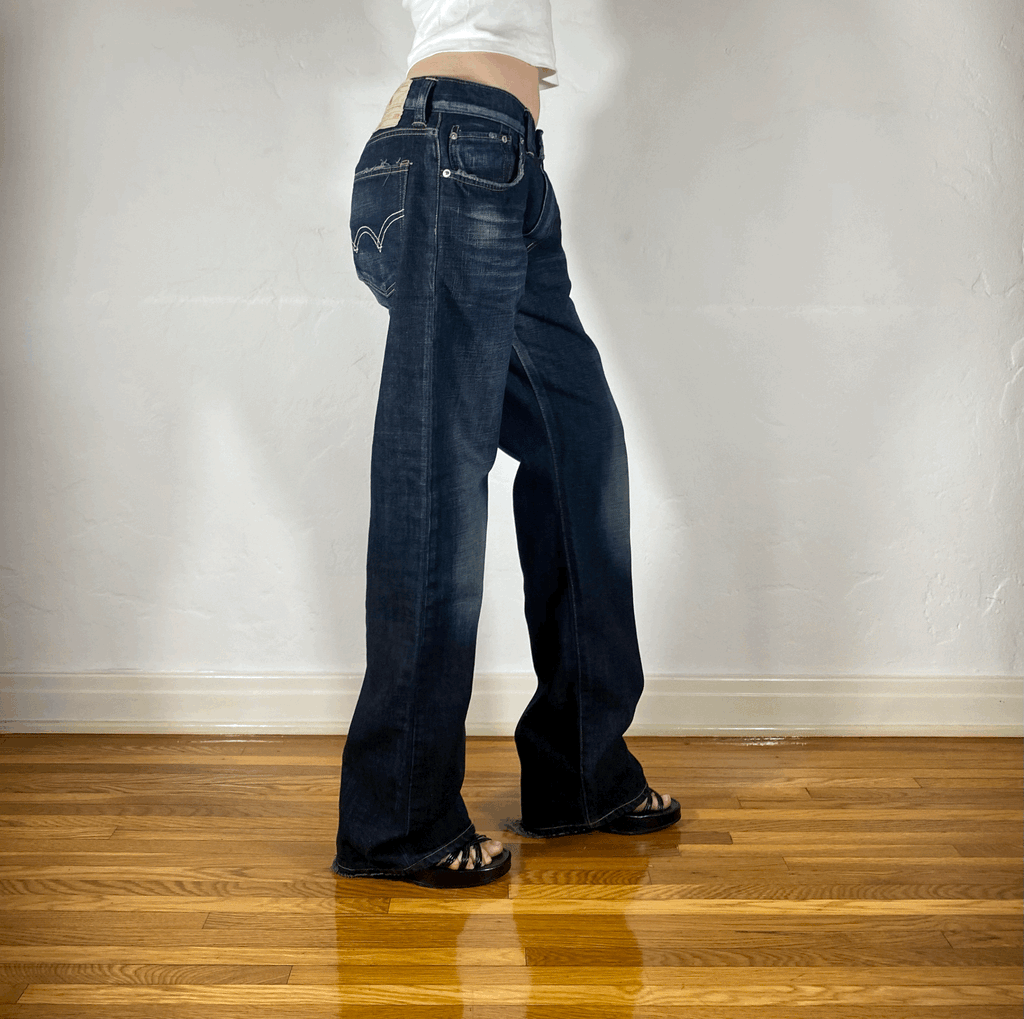 Soft Dark Gray/Black Baggy Jeans, L