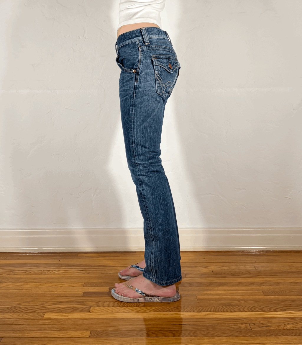 Edwin Blue Straight Jeans, XS