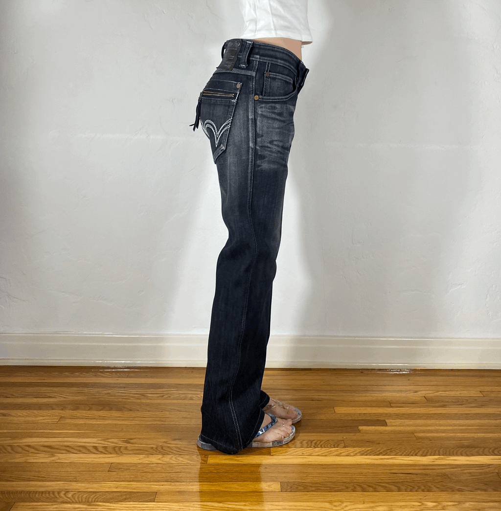 Fleece Lined Dark Winter Jeans, S/M