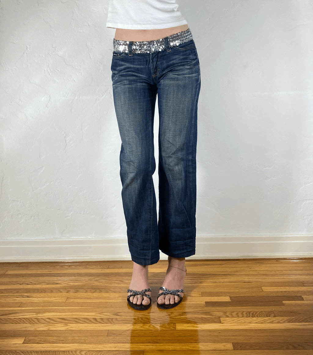 Dolce & Gabbana Sparkly Cropped Jeans, XS