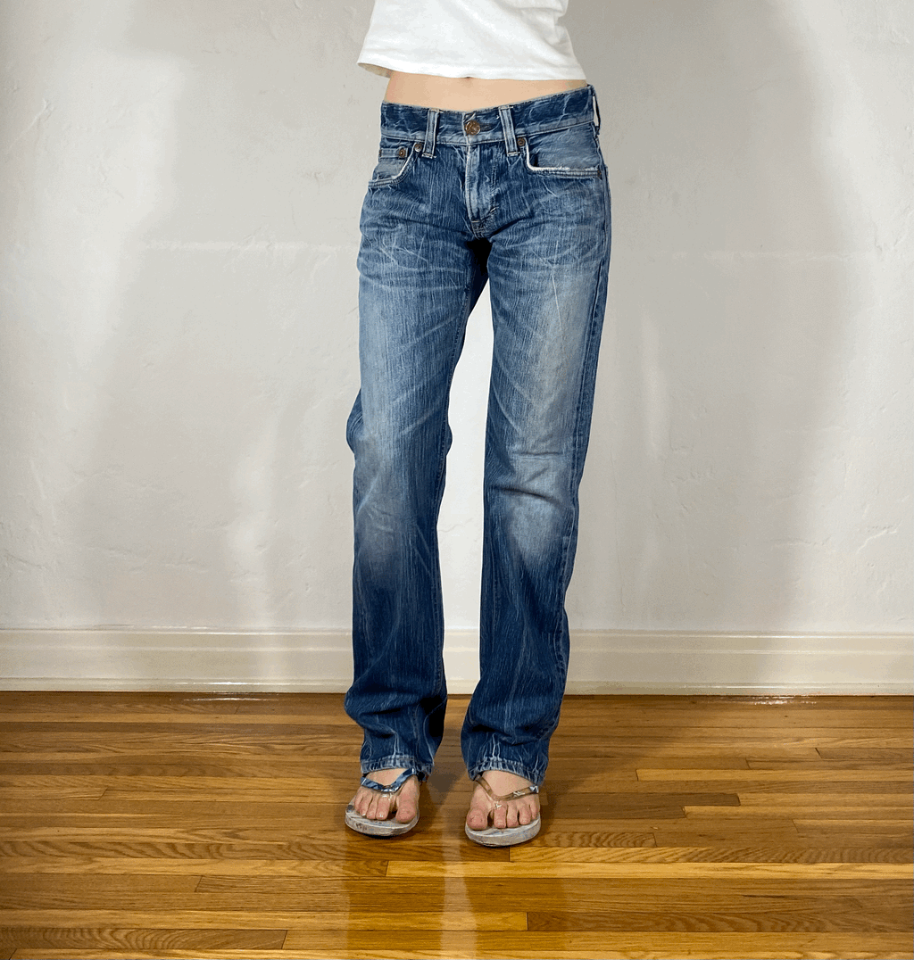 Unique Blue Stiff Jeans, S