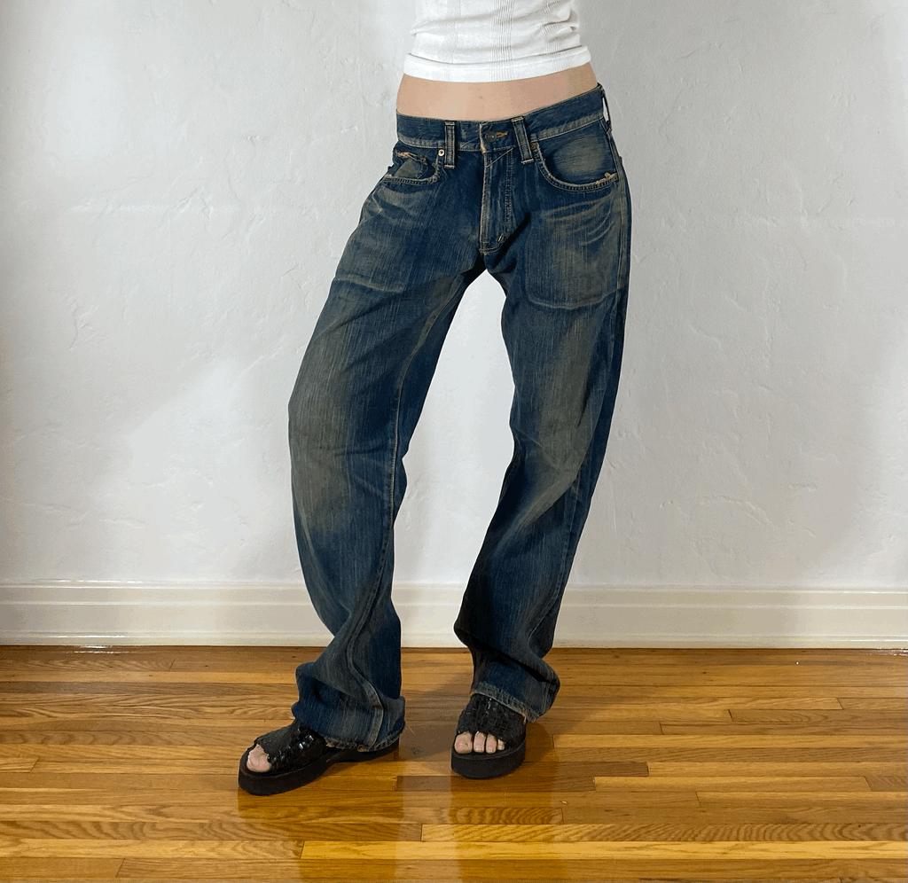 Edwin Unique Blue Baggy Jeans, M