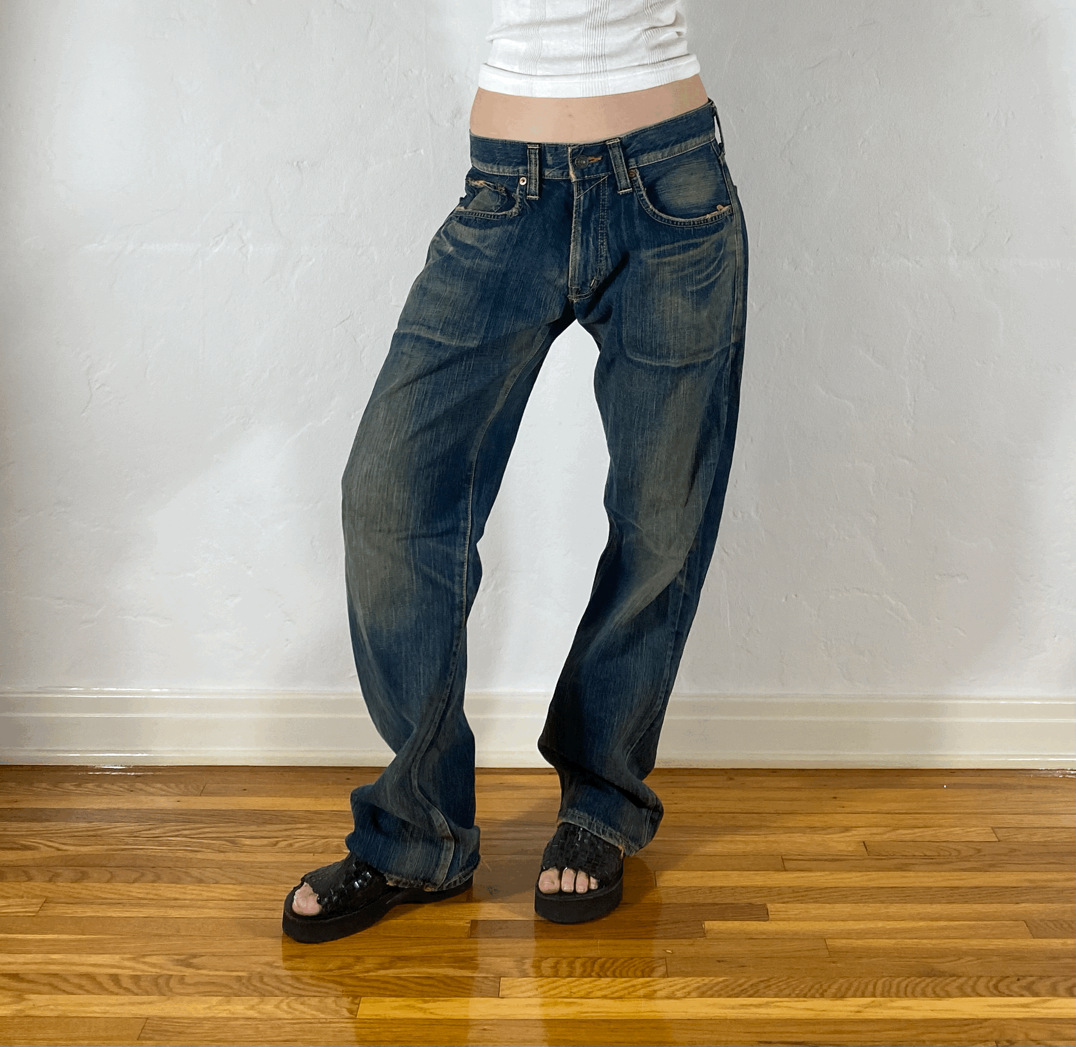 Edwin Unique Blue Baggy Jeans, M
