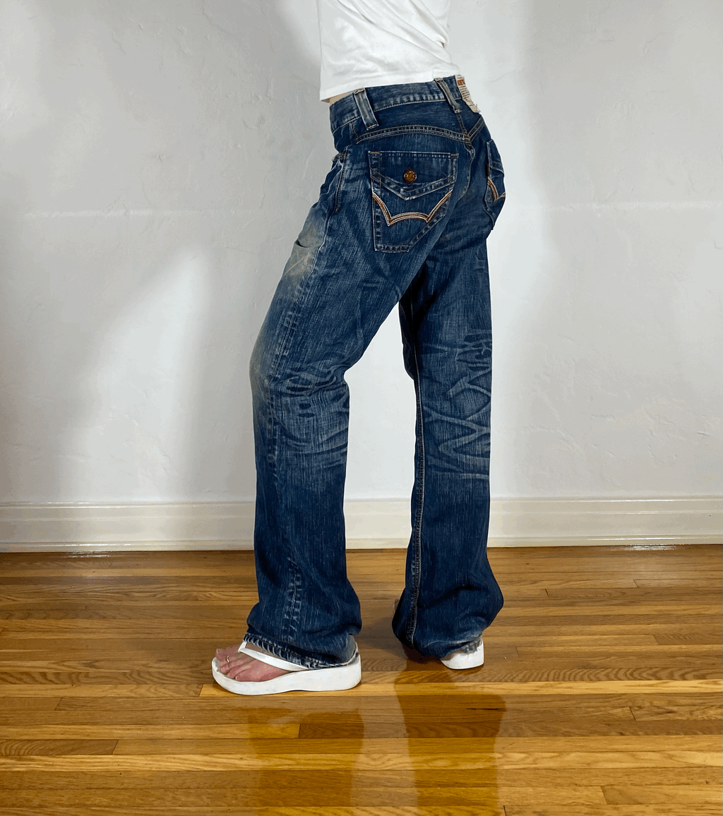 Edwin Blue Rainbow Stitch Jeans, M/L