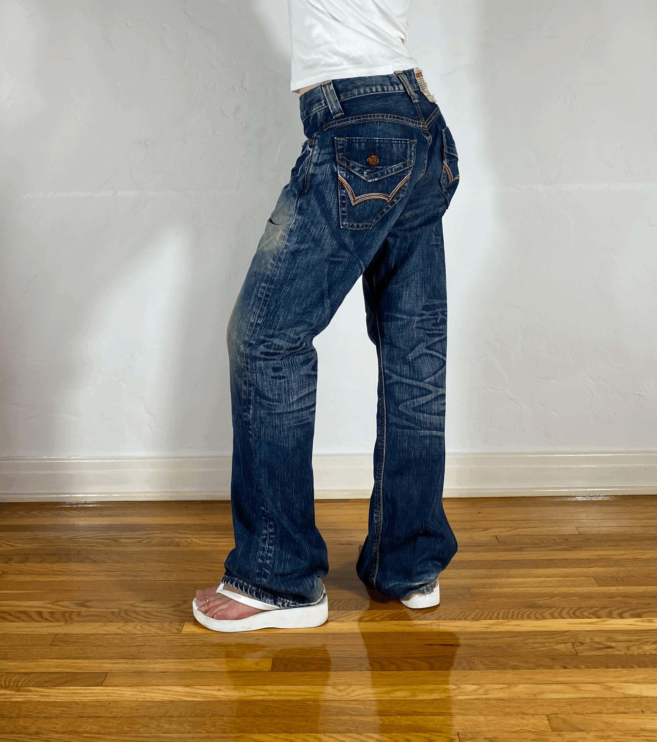 Edwin Blue Rainbow Stitch Jeans, M/L
