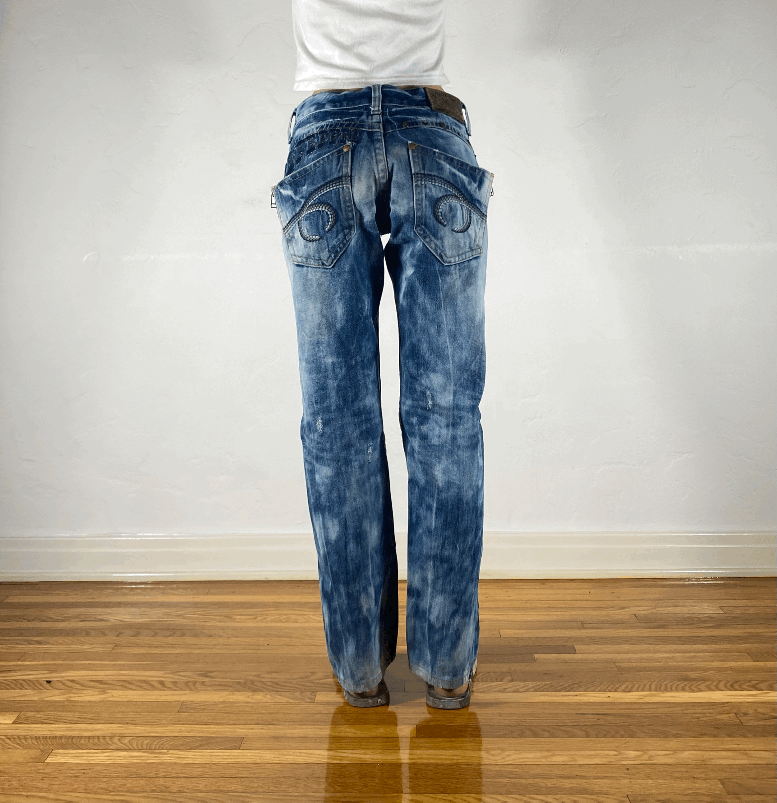 Studio RP Angel Wing Acid Wash Skinny Jeans, M