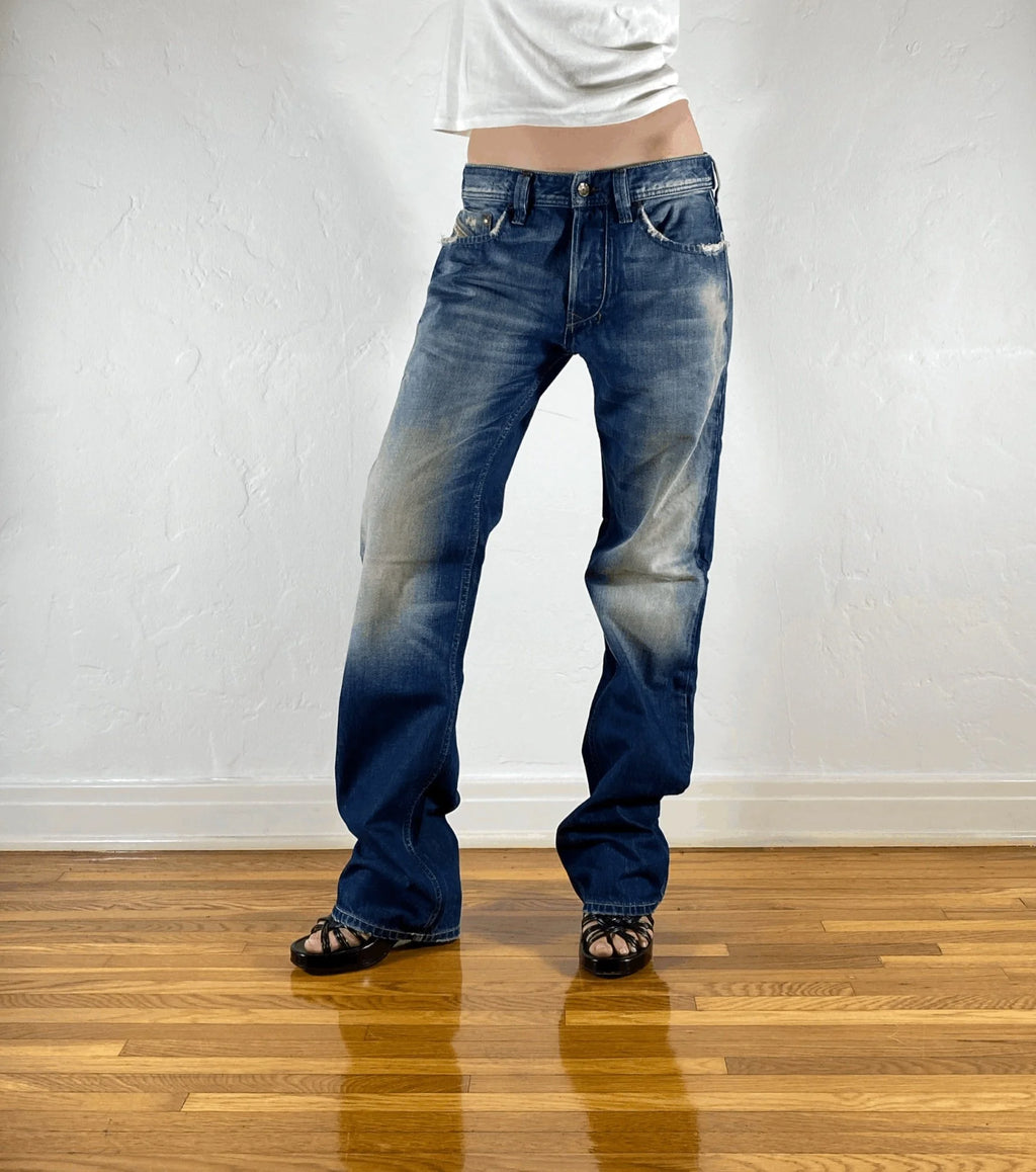 Diesel Relaxed Blue Fade Jeans, M
