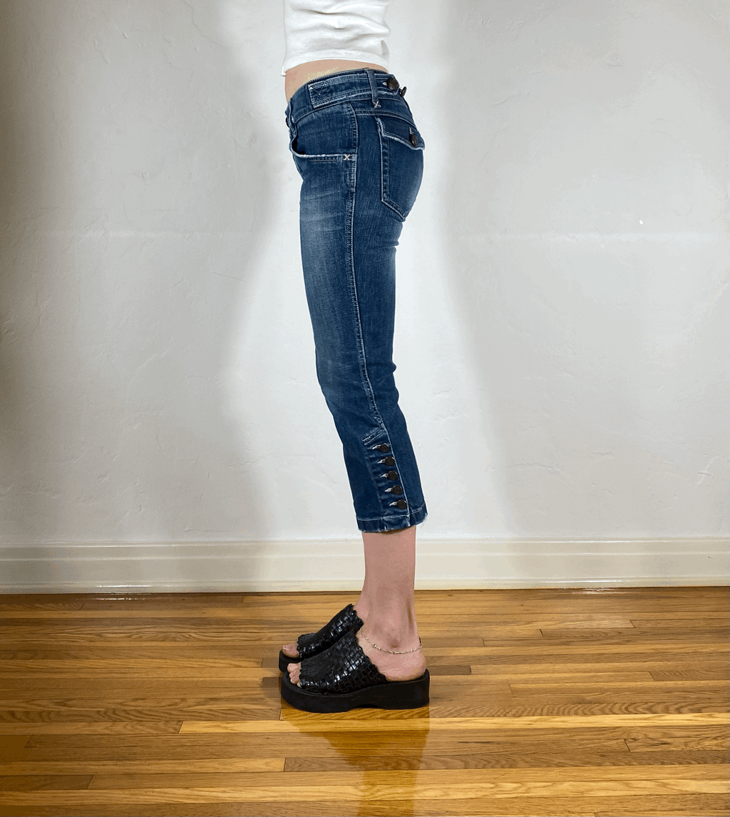 Dolce & Gabbana Capri Button Jeans, XS