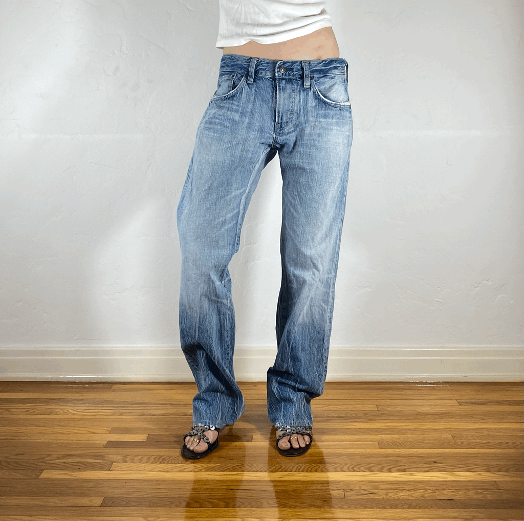 Edwin Unique Blue Baggy Jeans, L