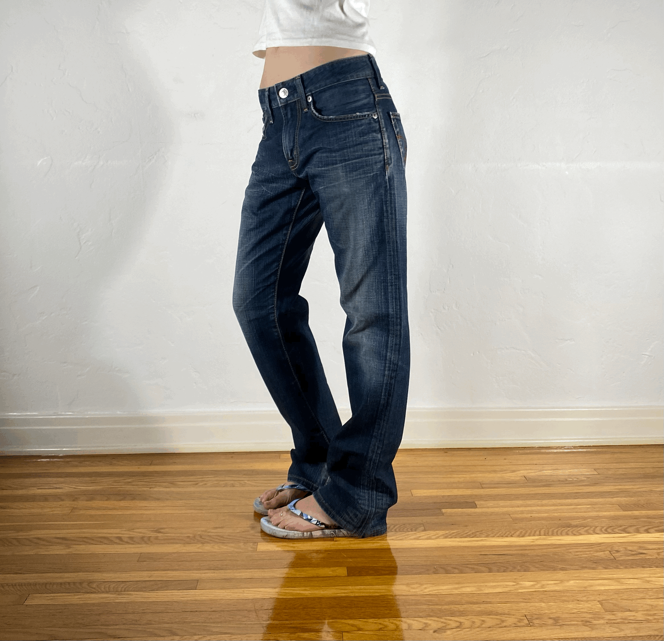 Edwin Blue Distressed Jeans, S/M