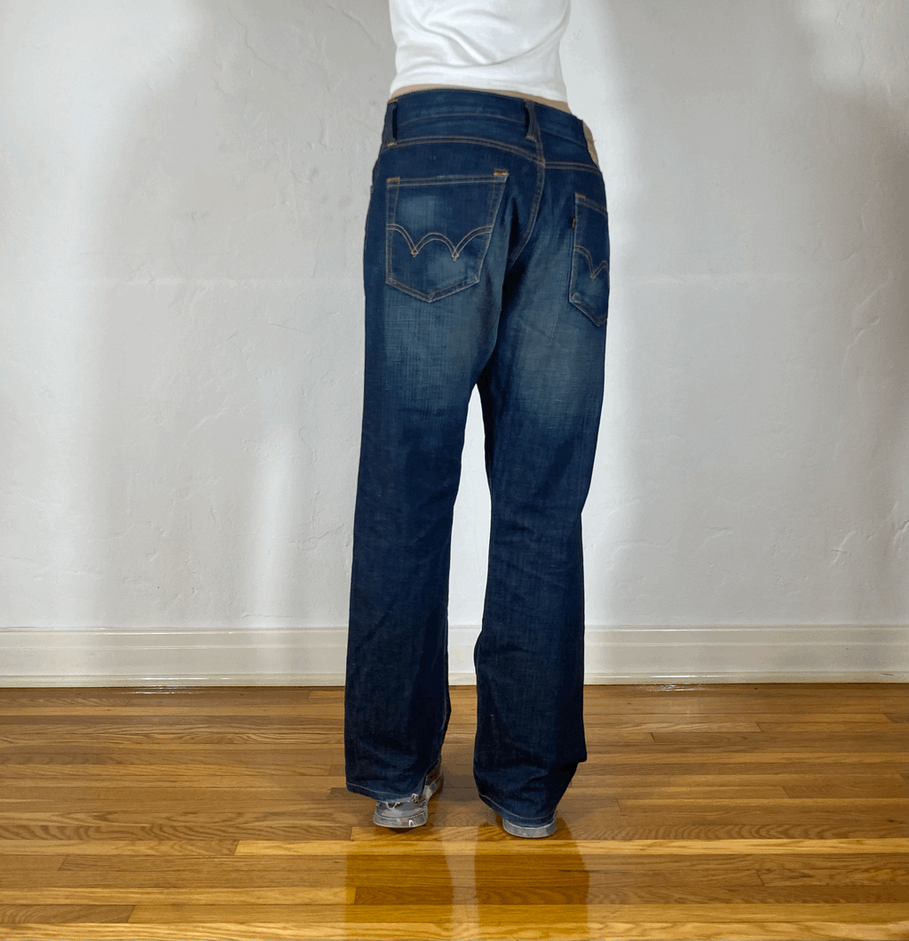Dark Blue Baggy Jeans, M