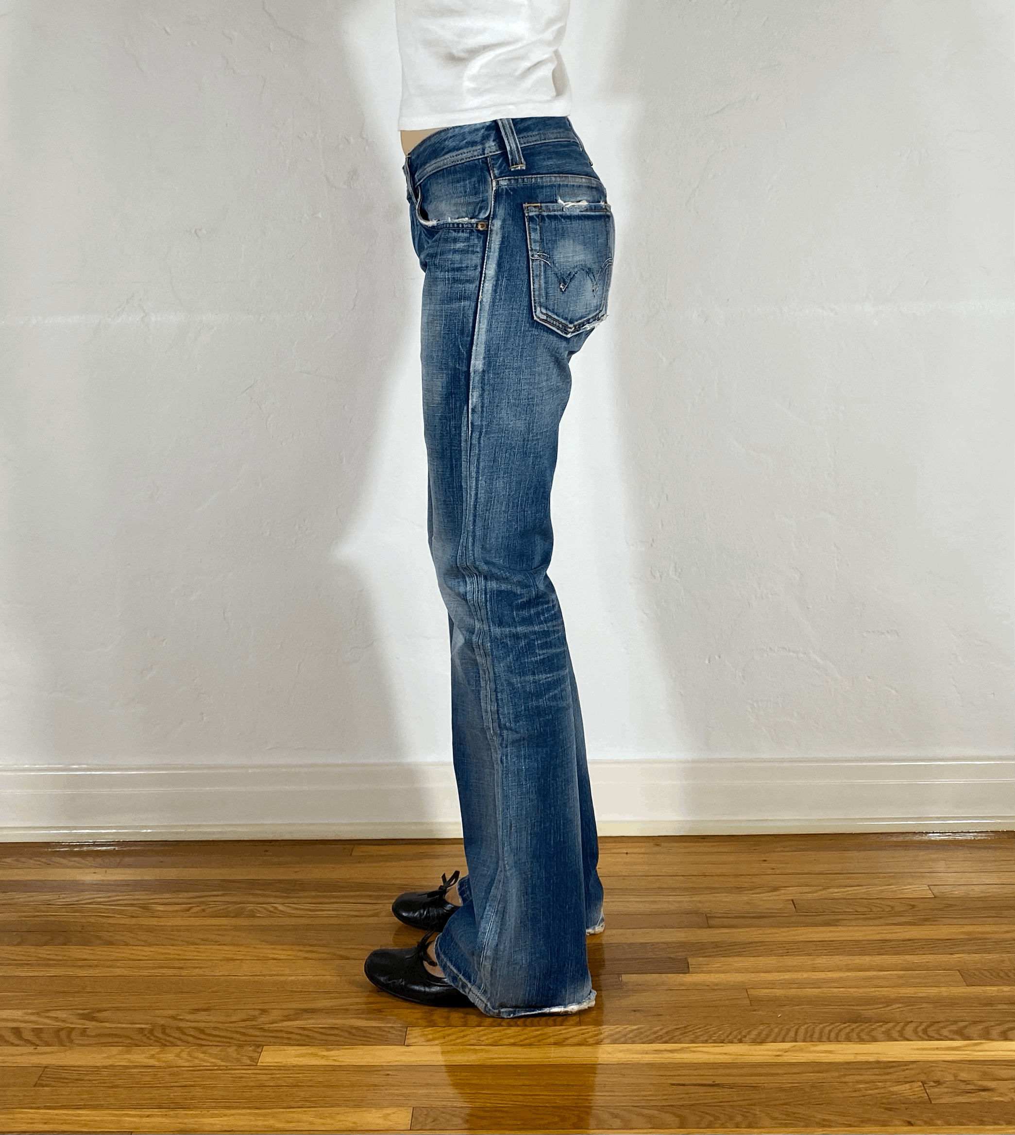 Edwin Unique Blue Flare Jeans, S