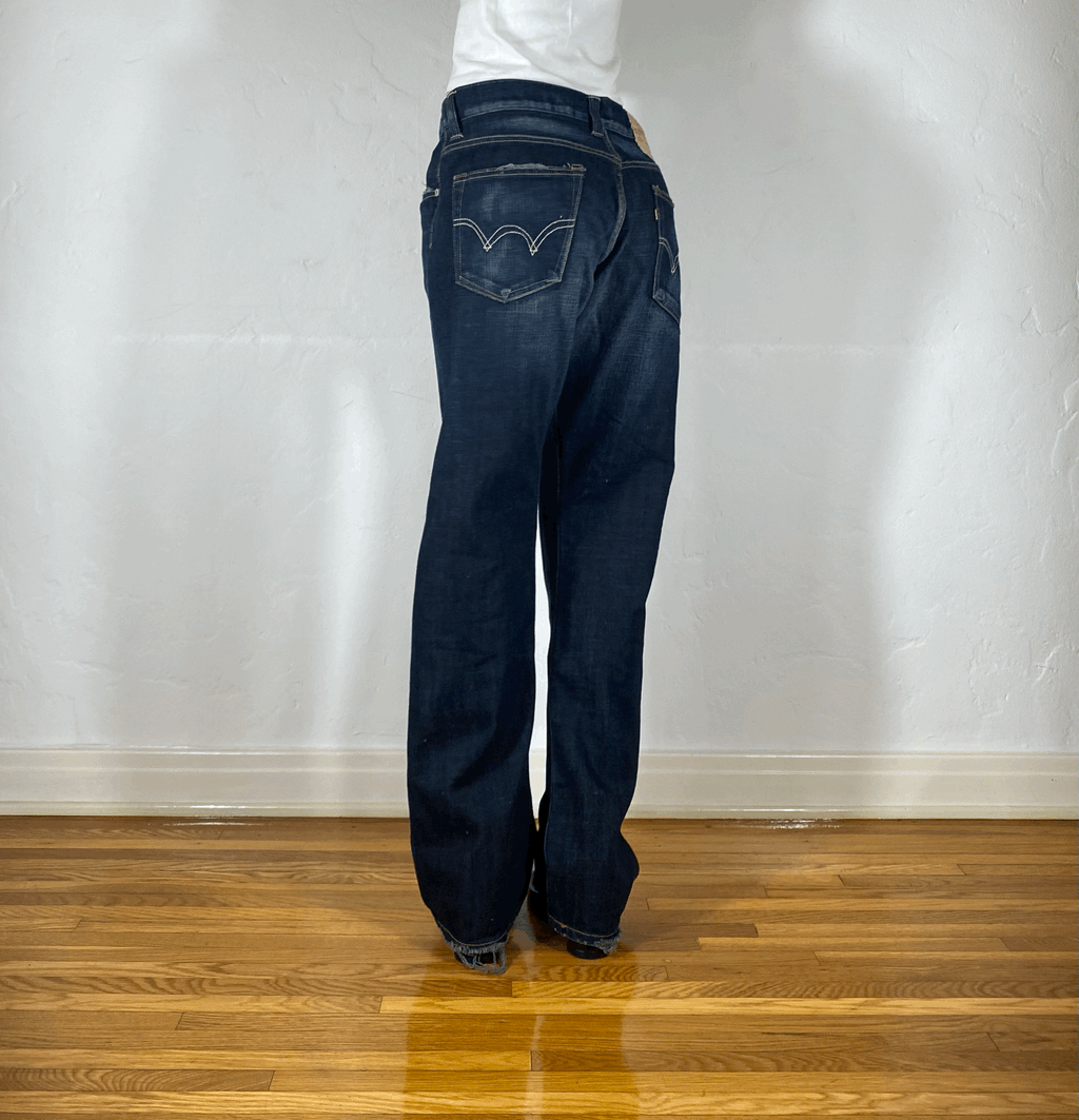 Soft Dark Gray/Black Baggy Jeans, L