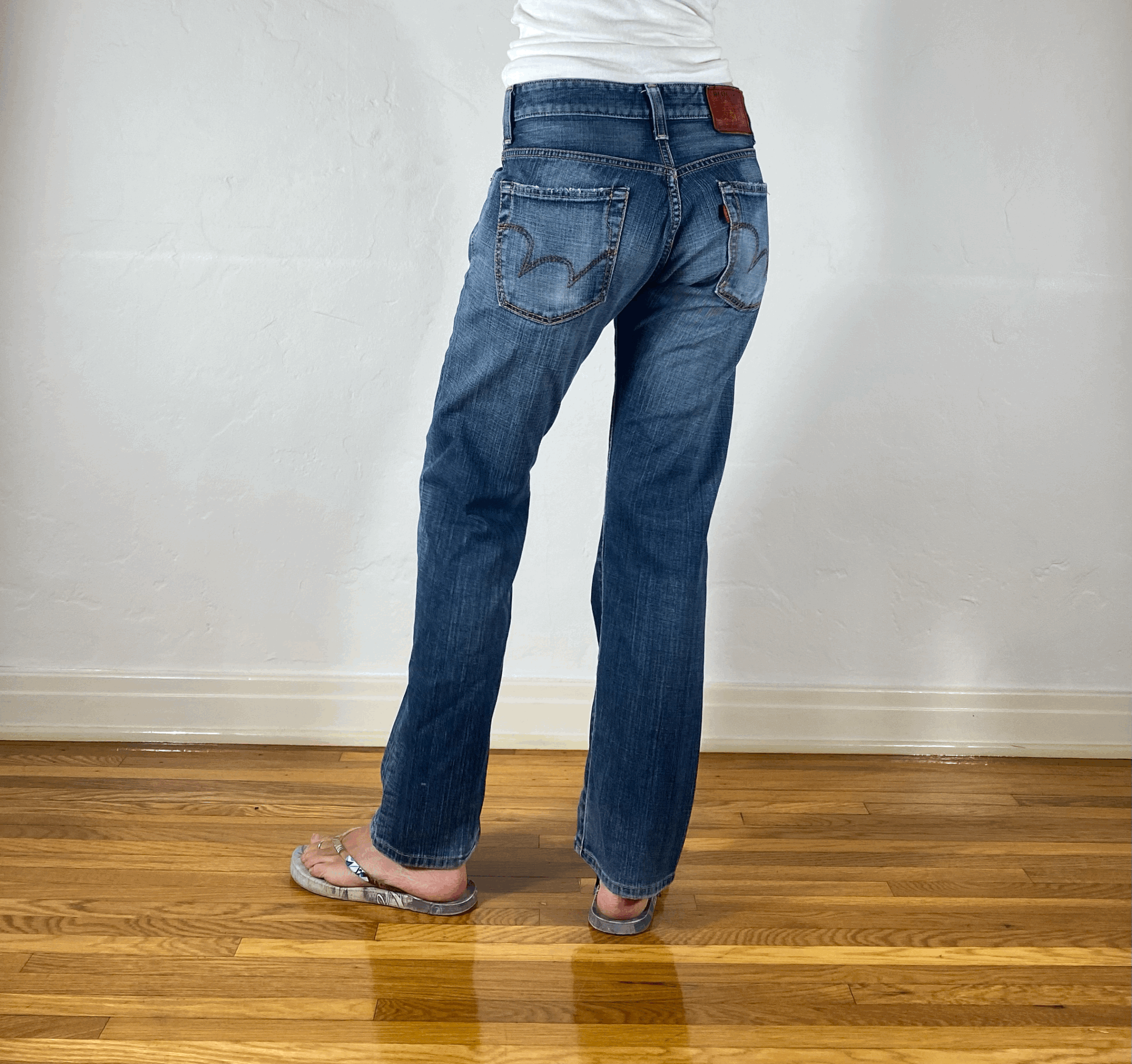 Edwin Grayish Blue Boyfriend Jeans, S/M