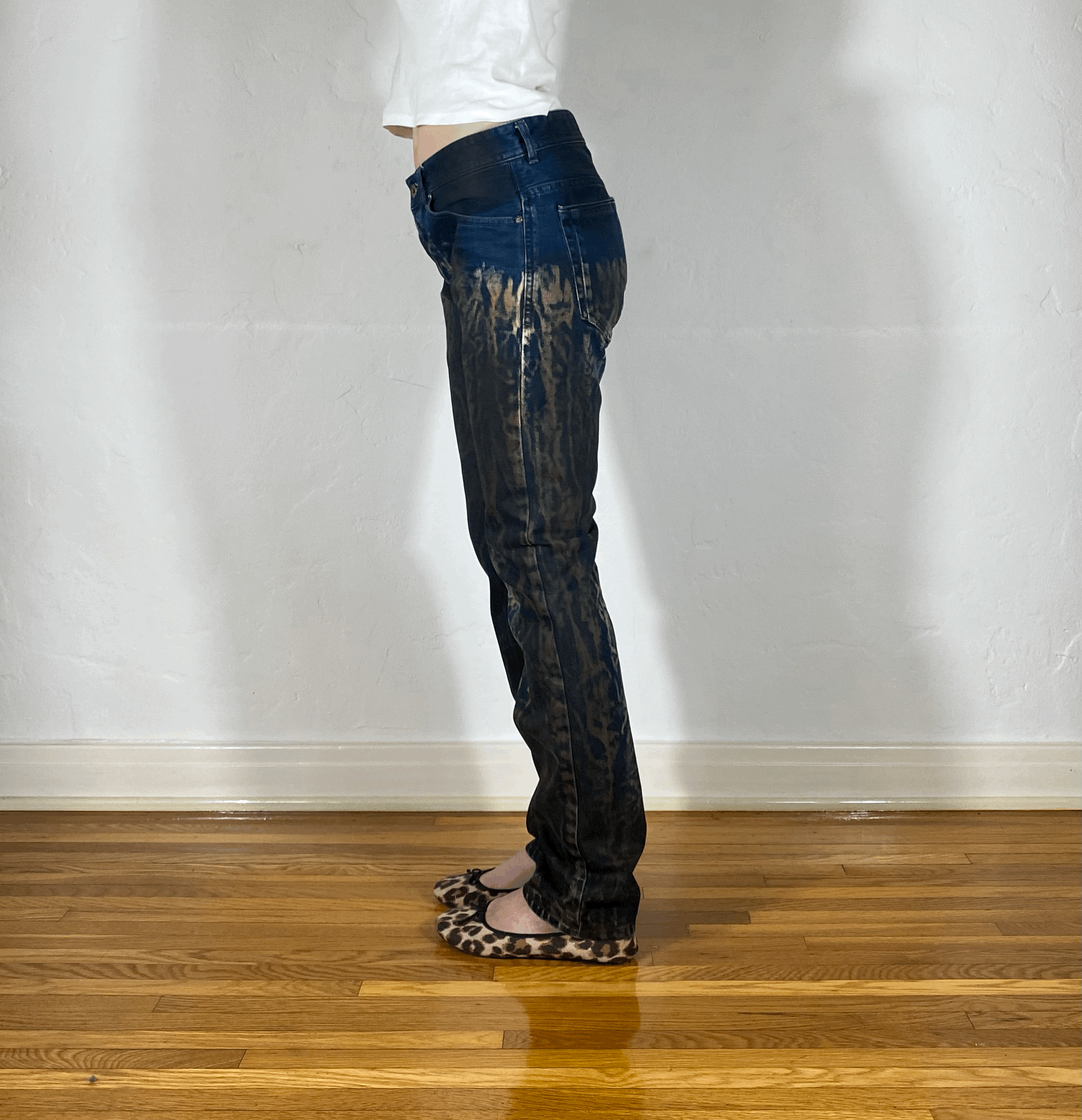 Diesel Leopard Ombre Skinny Rocker Jeans, S/M
