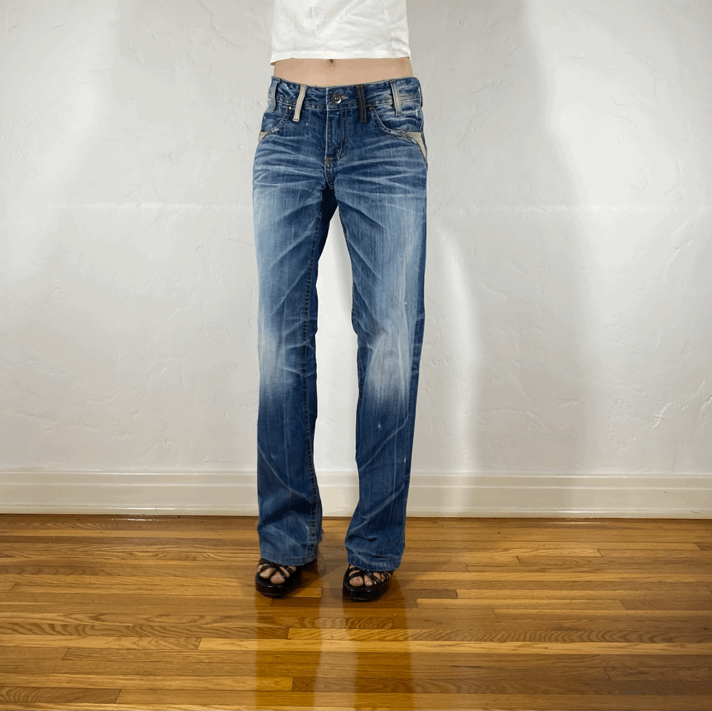 Lolita White Leather Accent Jeans, S/M