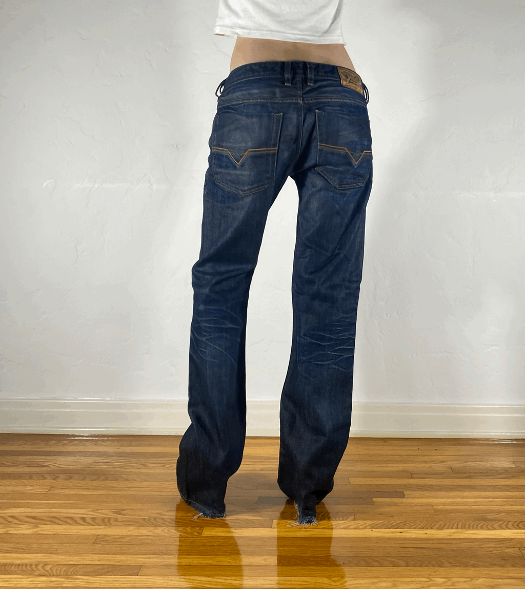 Diesel Waxy Indigo Blue Jeans, L