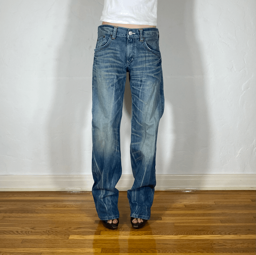 Edwin Orange Off Stitch Jeans, L