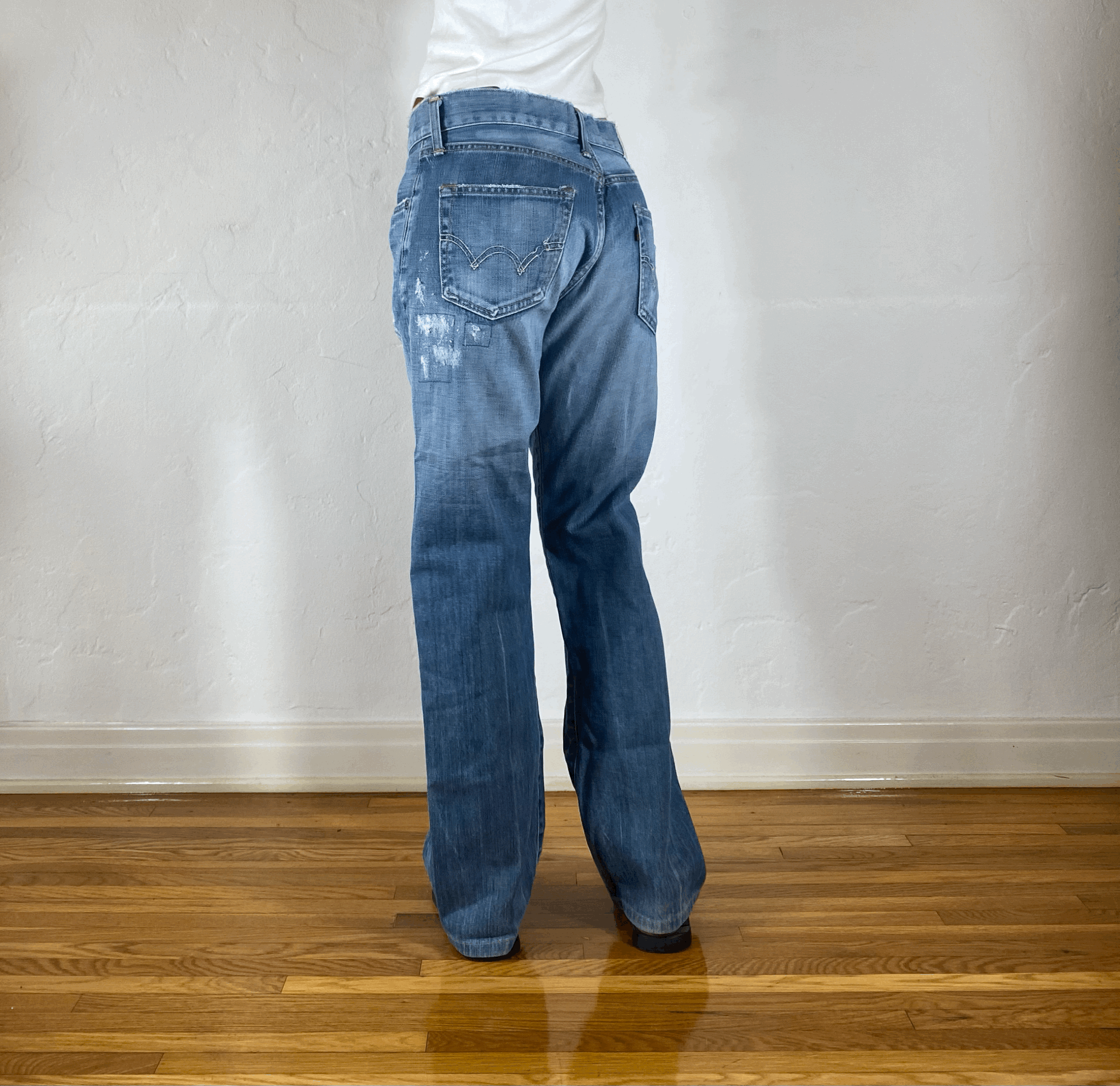 Edwin Soft Ripped and Repaired Distressed Jeans, M