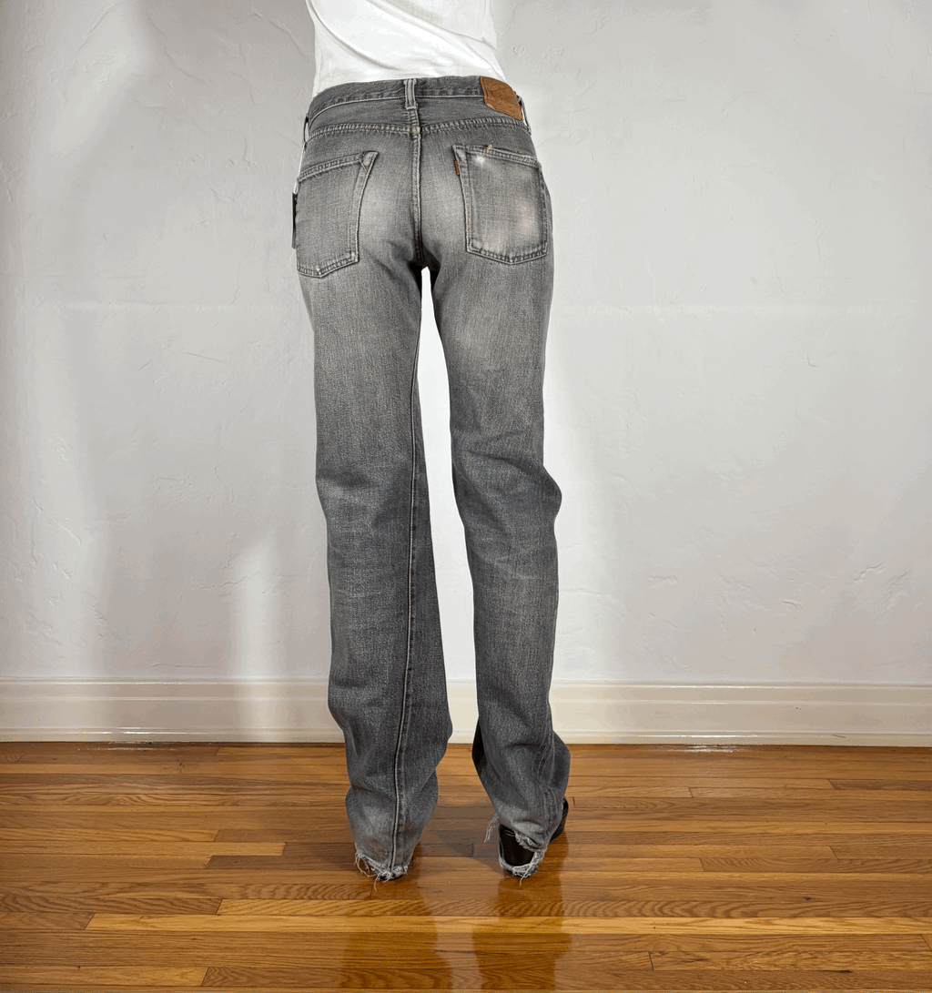 Denime Vintage Faded Gray Jeans, S