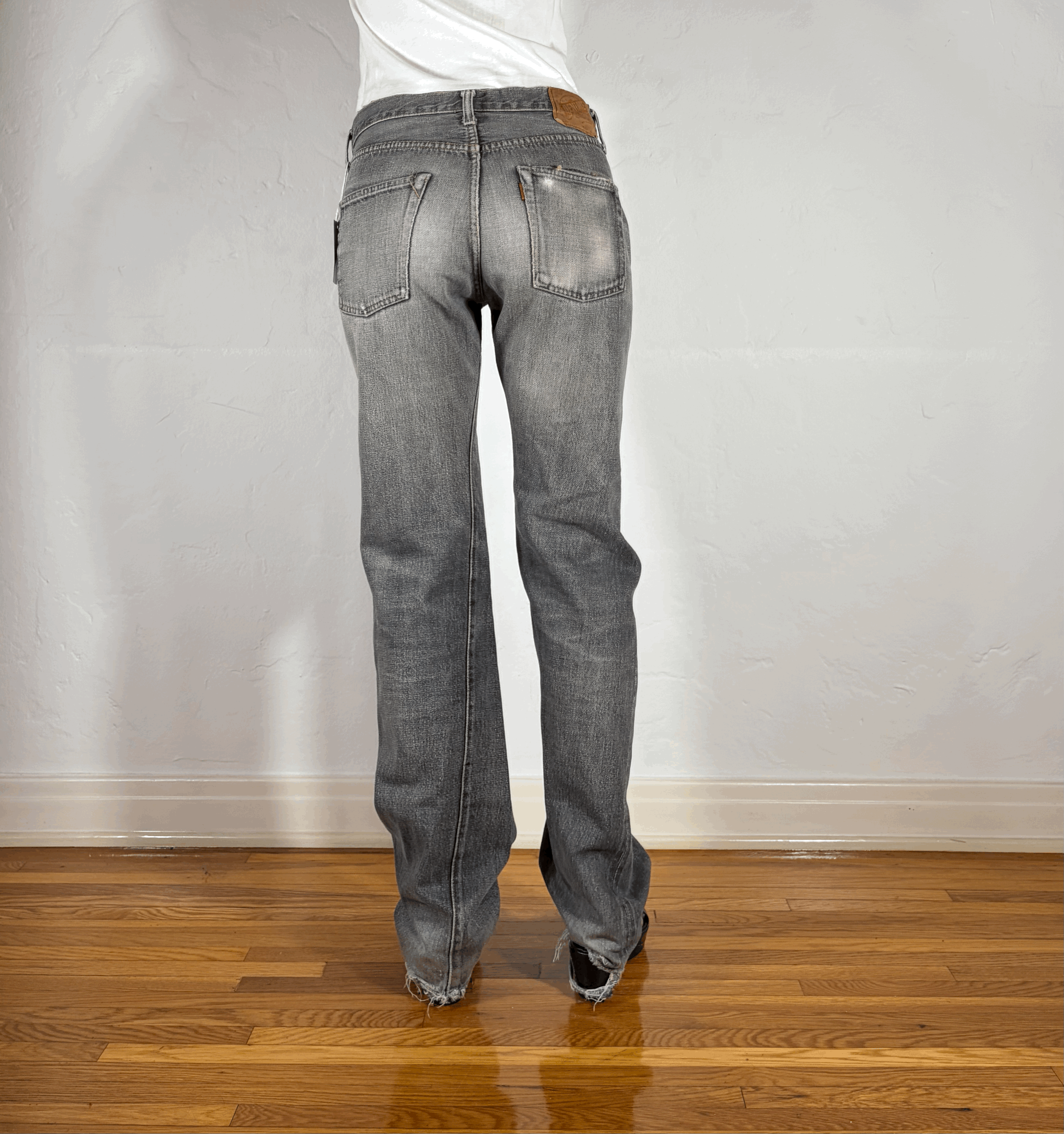 Denime Vintage Faded Gray Jeans, S