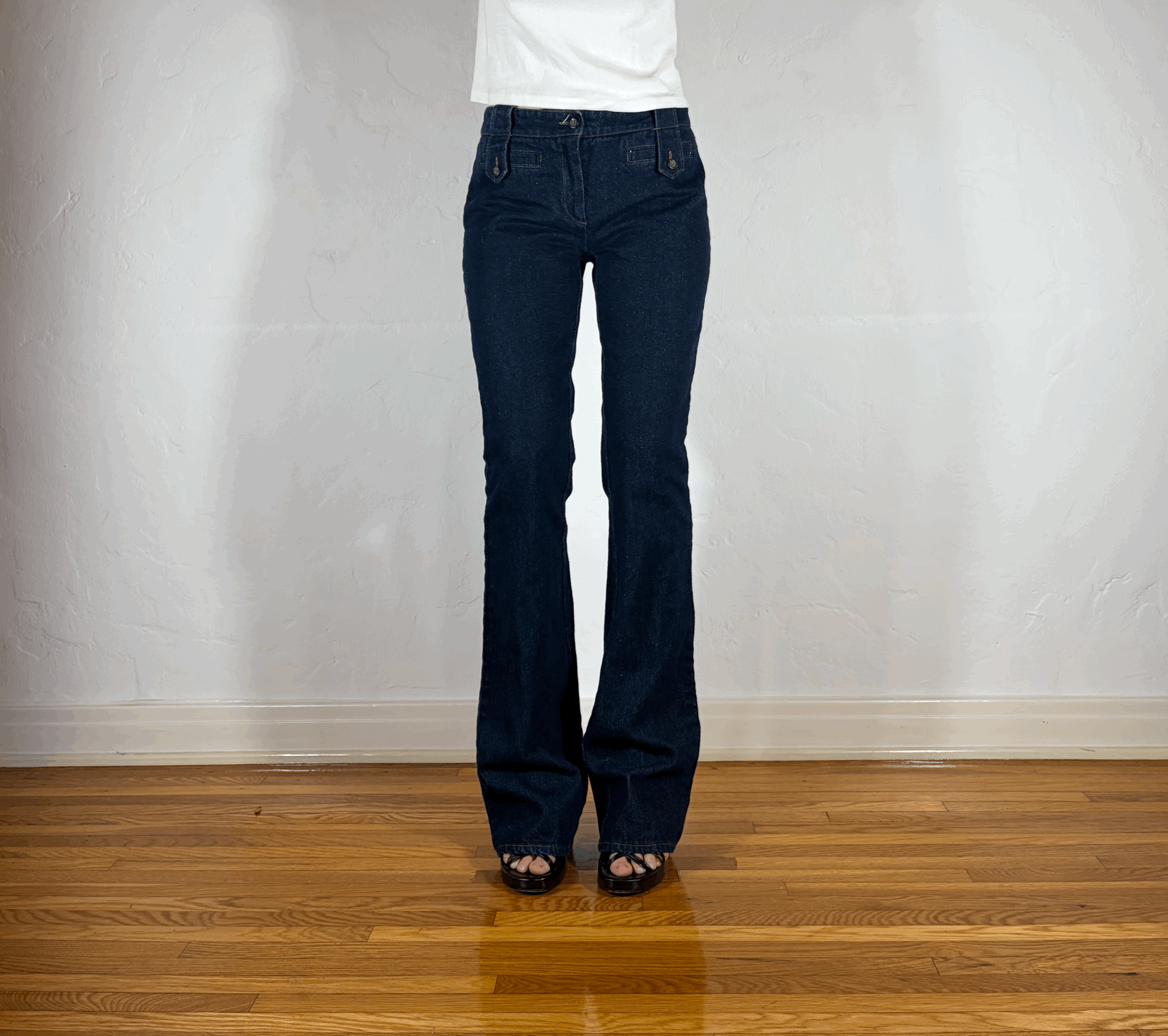 Dolce & Gabbana Dark Blue Strappy Jeans, S