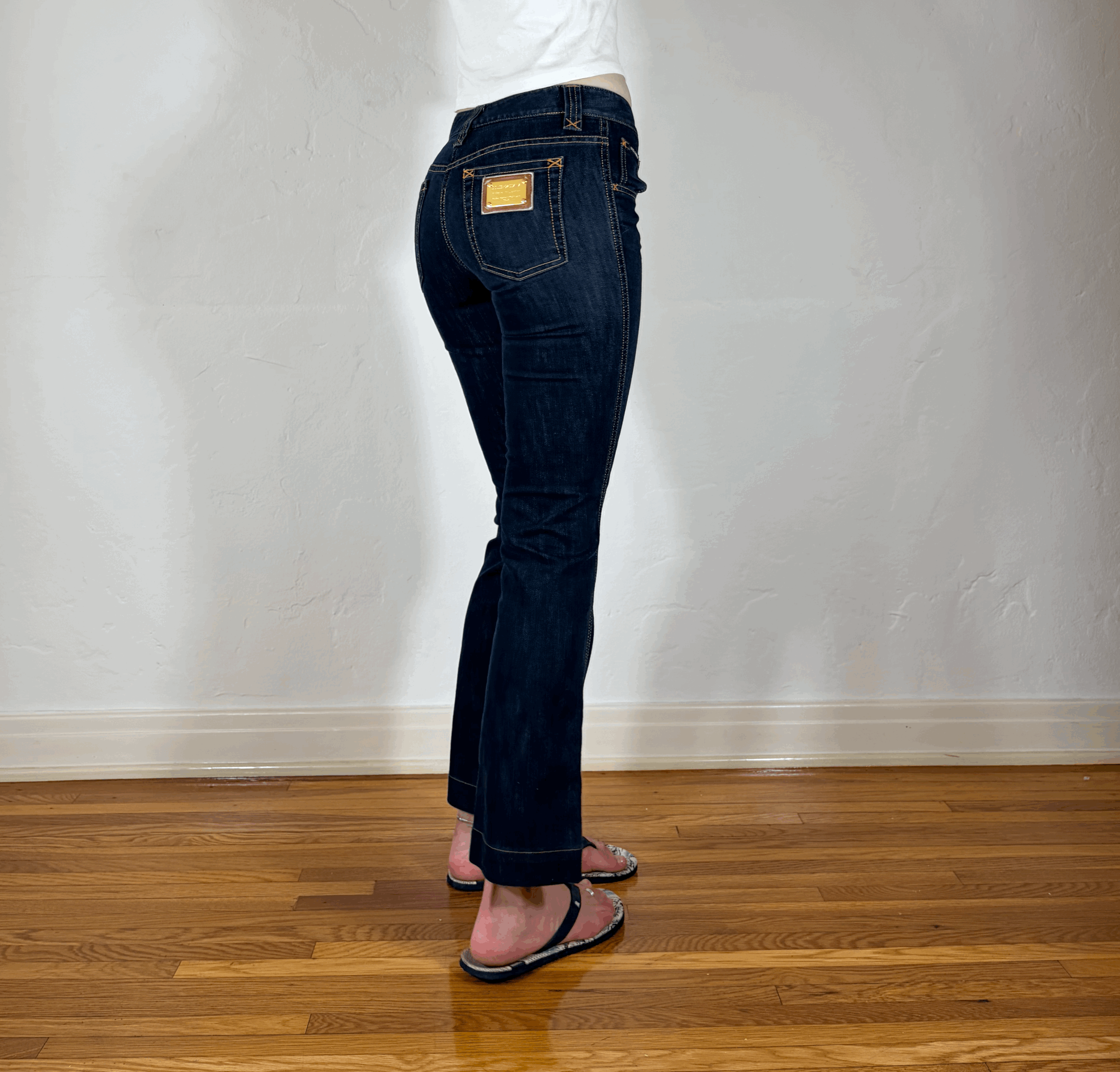 Dolce & Gabbana Dark Blue Stitched Jeans, XS