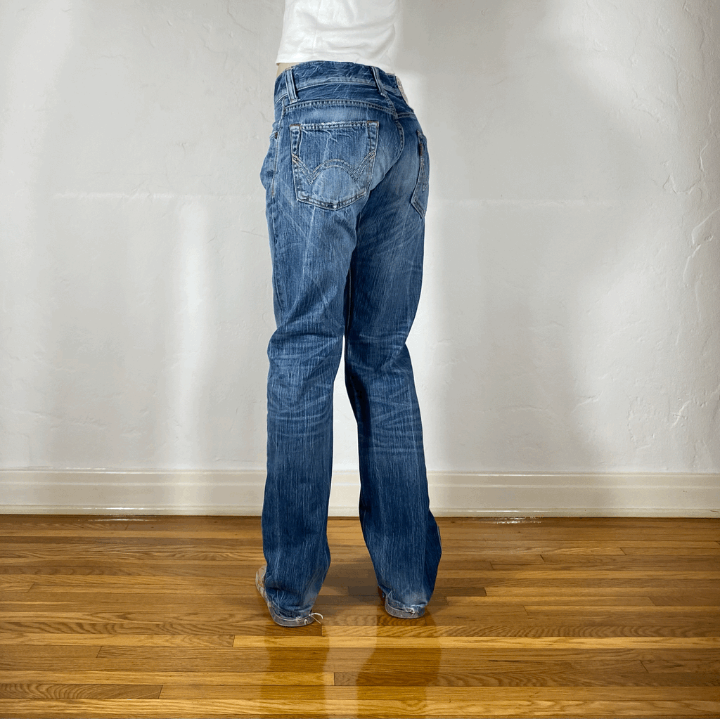 Unique Blue Stiff Jeans, S