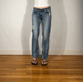 Edwin Low Rise Distressed Jeans, S/M