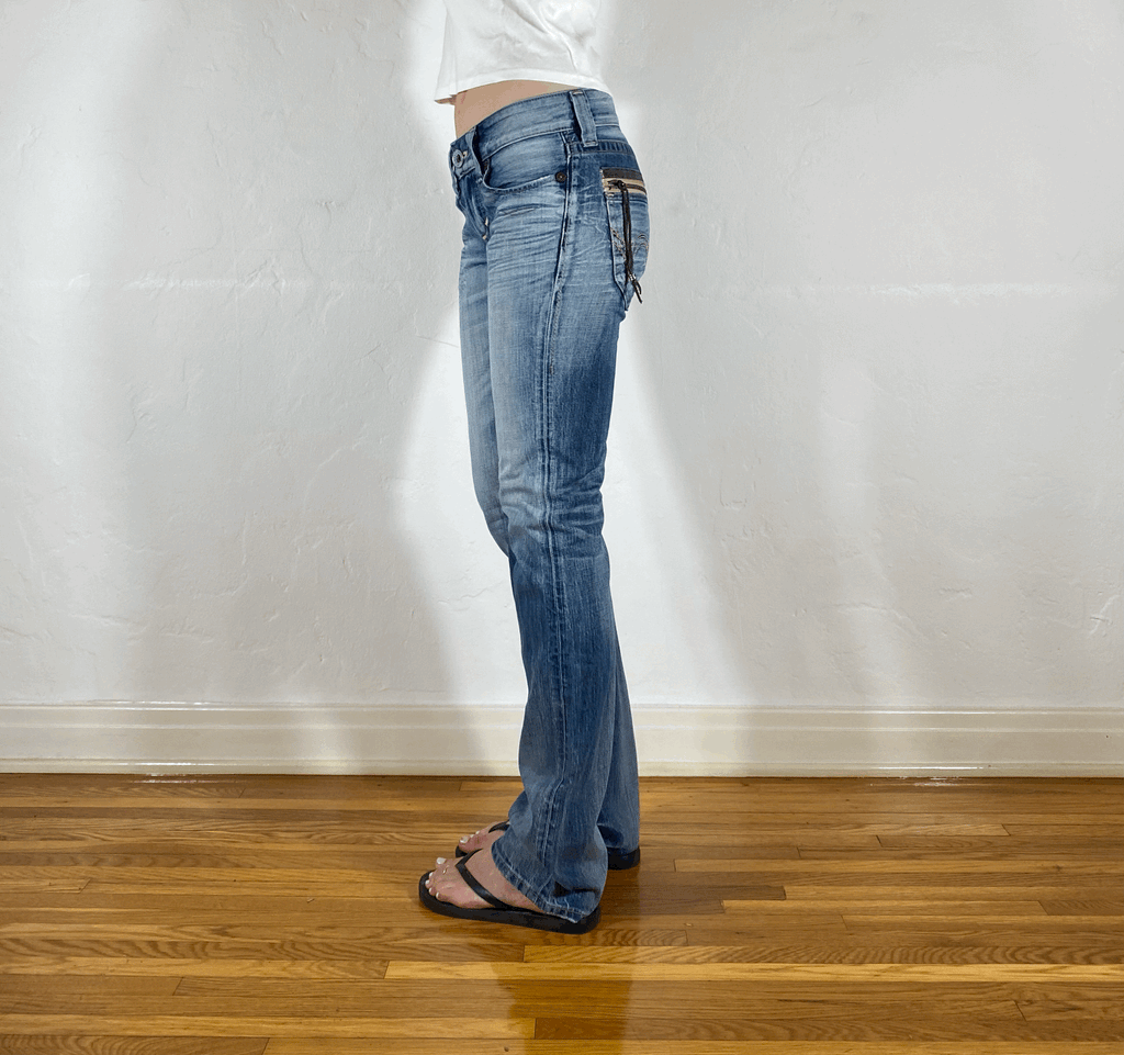 Edwin Low Rise Tassel  Jeans, XS/S
