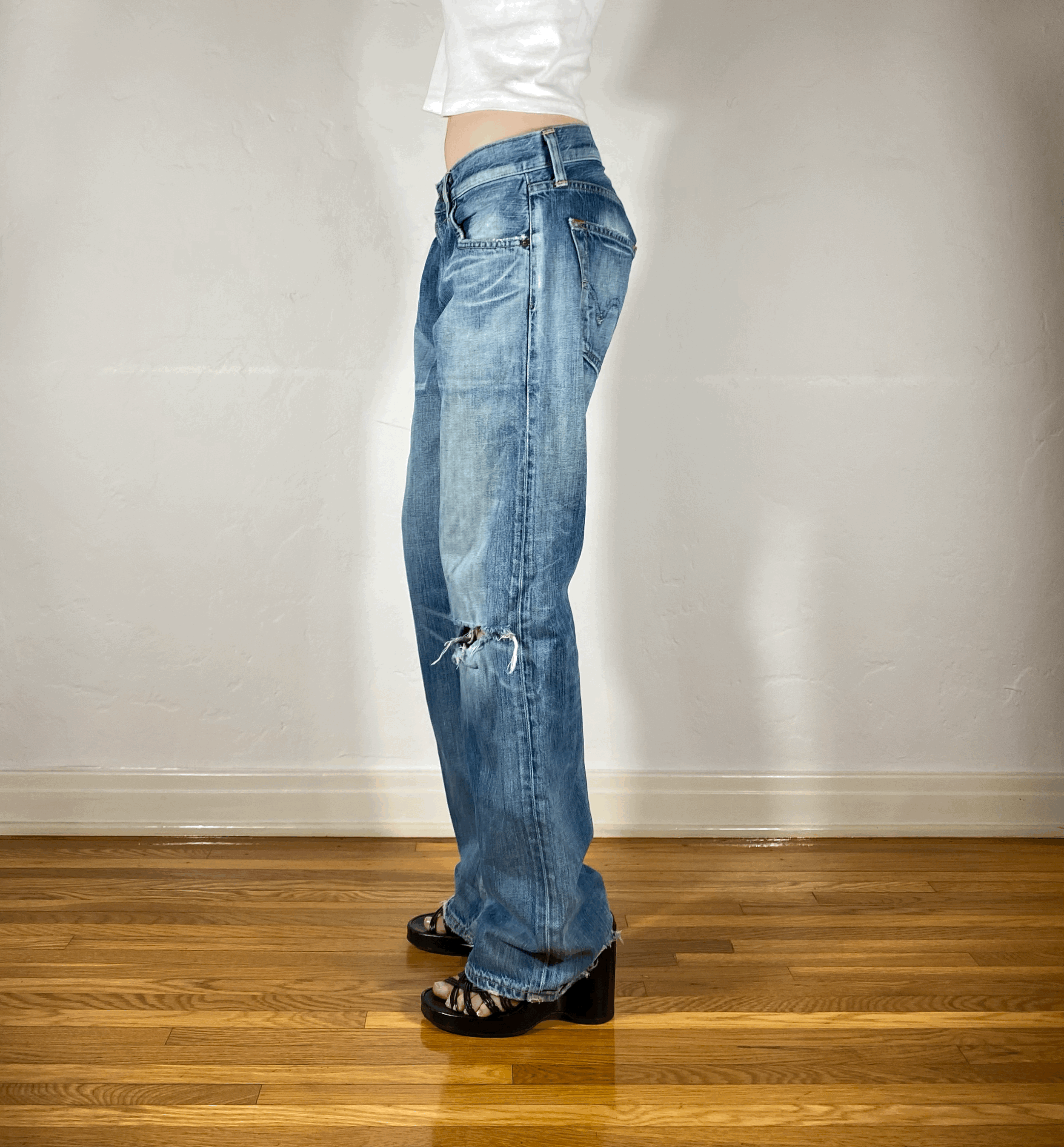 Edwin Unique Blue Baggy Jeans, S/M