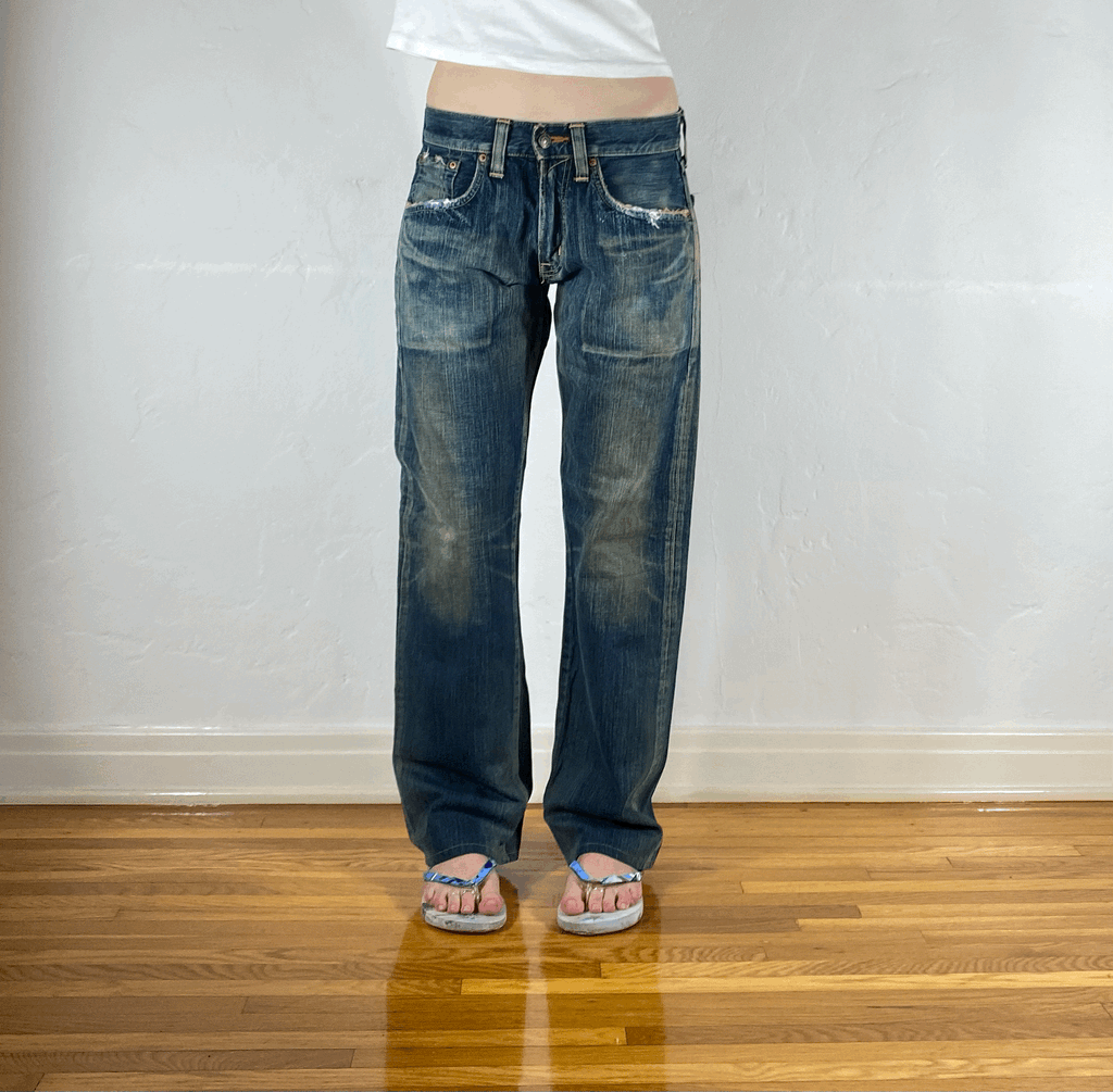 Edwin Unique Blue Baggy Jeans, S/M